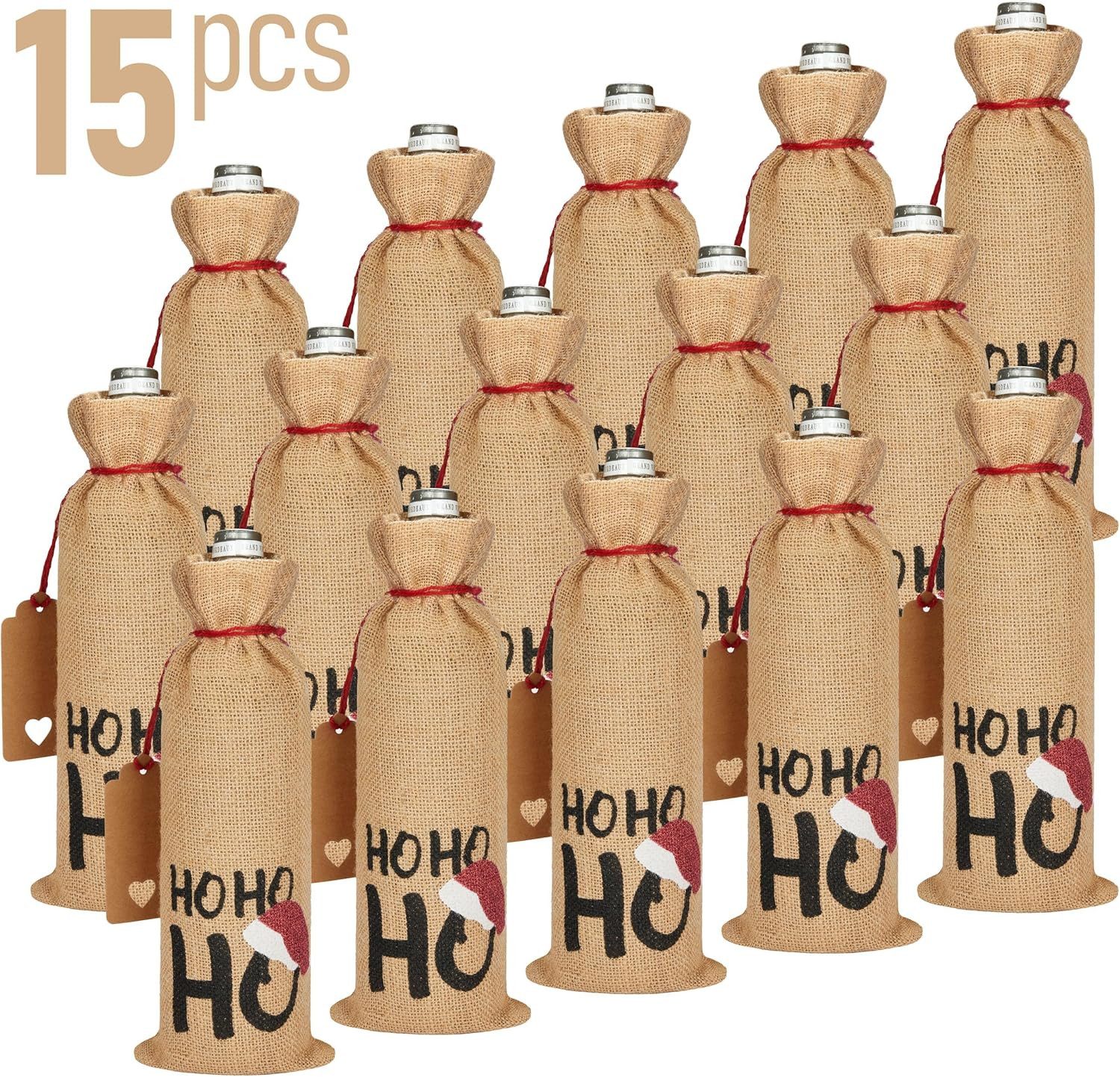 BRUBAKER Weinflaschenhalter HOHOHO mit Weihnachtsmütze, (Weintasche, günstig online kaufen