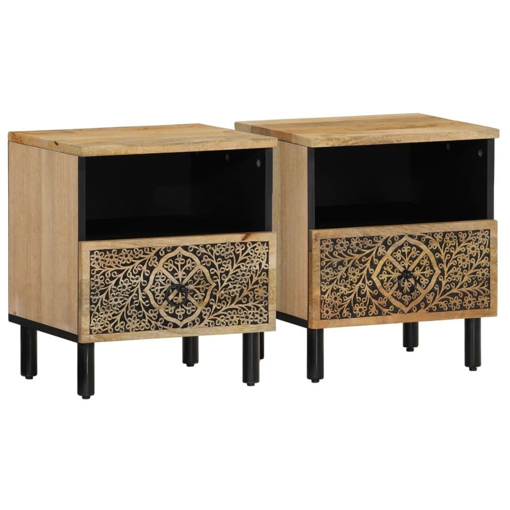 vidaXL Nachttisch Nachttische 2 Stk. 40x33x46 cm Massivholz (2-St)