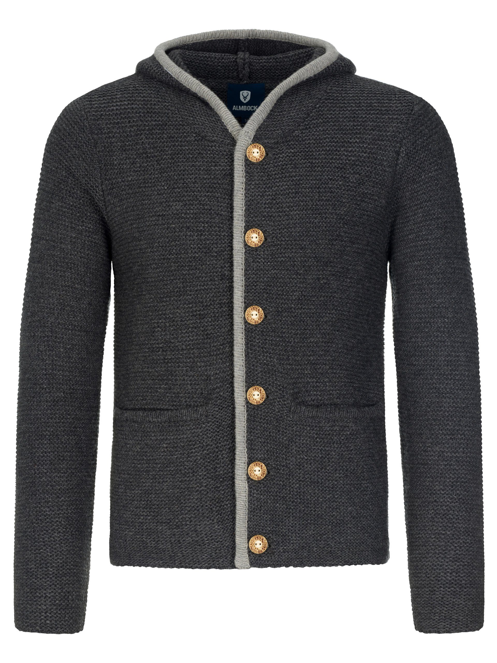 Almbock Trachtenstrickjacke Strickjacke Bavaria (1-tlg) anthrazit günstig online kaufen