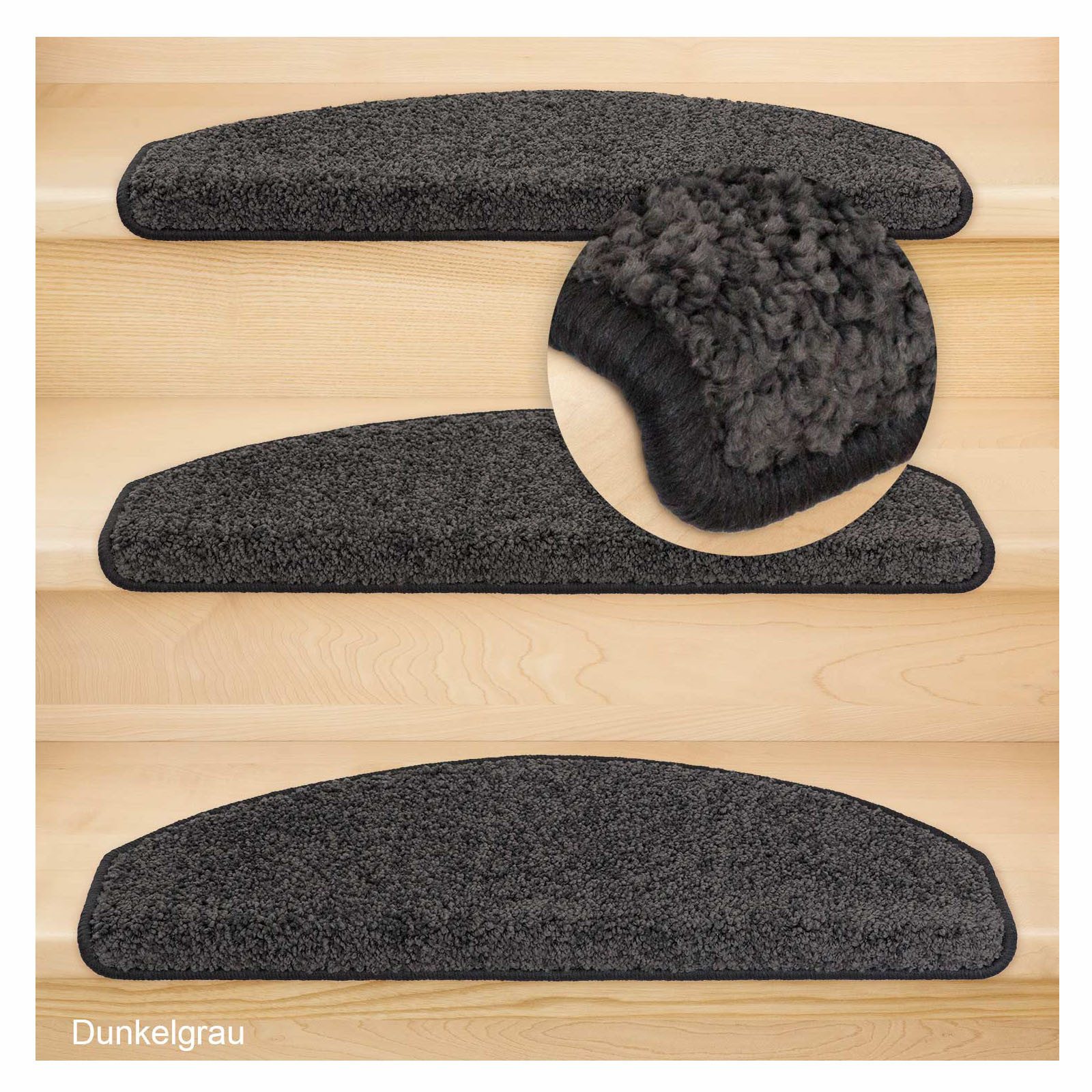 Metzker® Stufenmatte Stufenmatten Marseille Halbrund Dunkelgrau 15 Stück, h günstig online kaufen