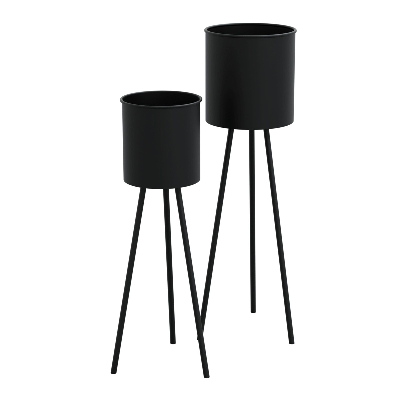 Blumenständer 2er Set Schwarz Stahl Pflanzenhalter Treppe Indoor Outdoor Blumen