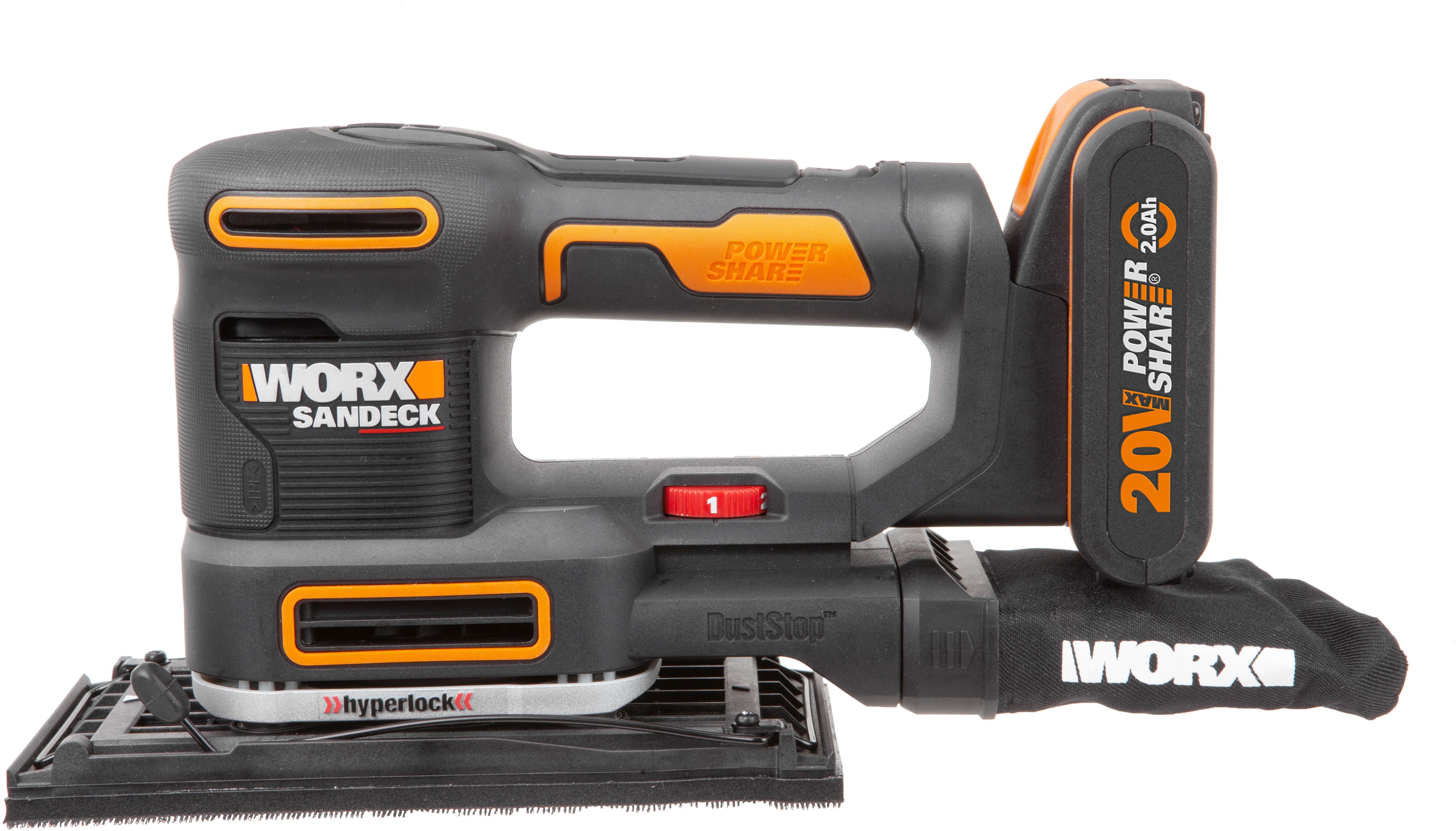 Worx Akku-Multischleifer WX820, 5-in-1 Funktionen, DustStop-Mikrofilter, inkl. Akku & Ladegerät
