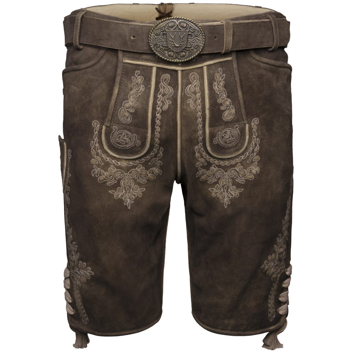 Krüger Trachtenlederhose Olias Herren (1-tlg) Trachtenlederhose, Trachtenhose, Bayerische Lederhose, Oktoberfest