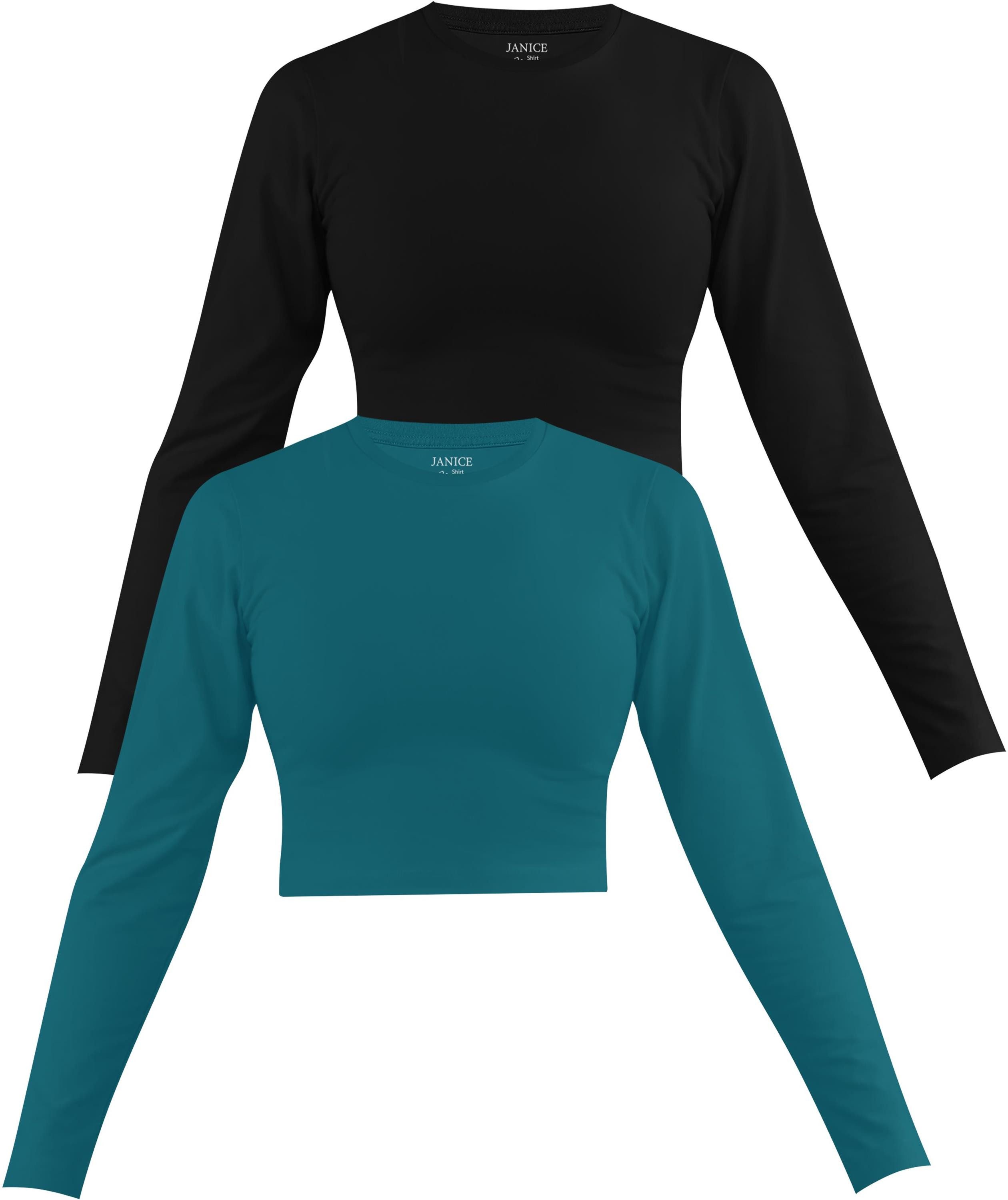 Janice Langarmshirt 2 x Damen crop günstig online kaufen