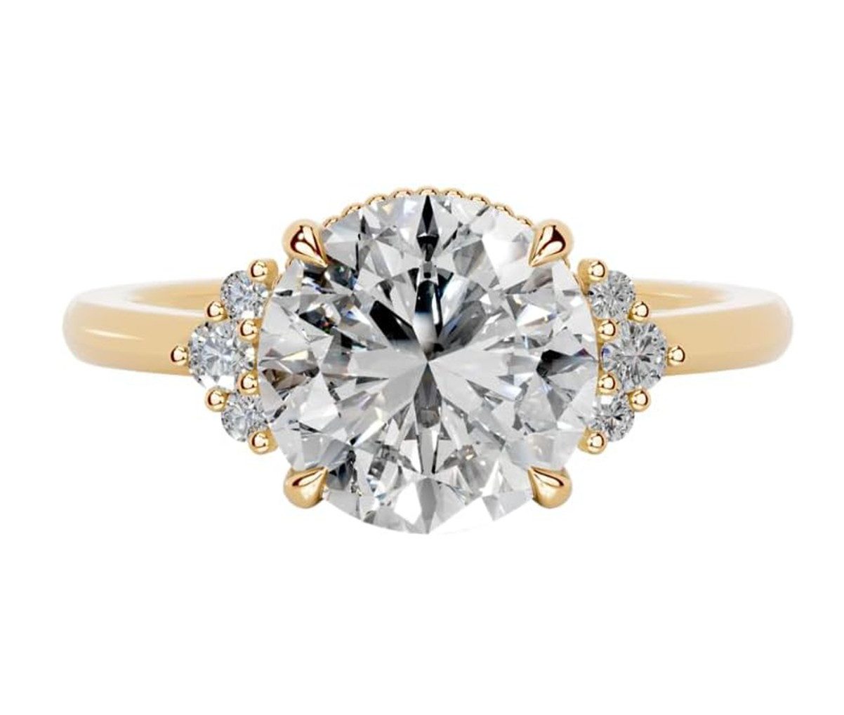 Jumpeak Trauring Verlobungsringe frau, 1.5ct,D,VS1,3EX, Diamantring für Damen,585 gold, Geschenk für frau, Ein Hochzeitsgeschenk,Liebes geschenk für sie