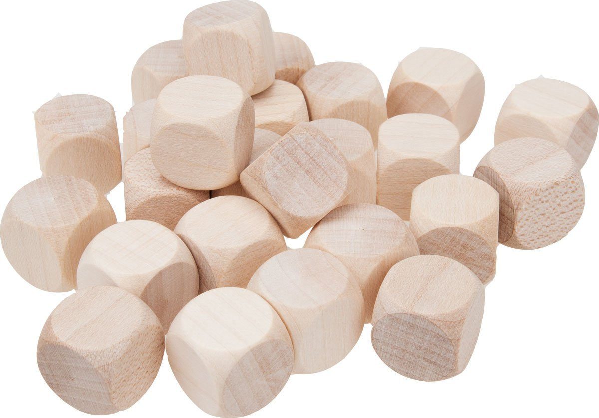 GICO Bastelperlen GICO Bastelwürfel 20 mm – 25 Blankowürfel aus Holz, natur- 5966