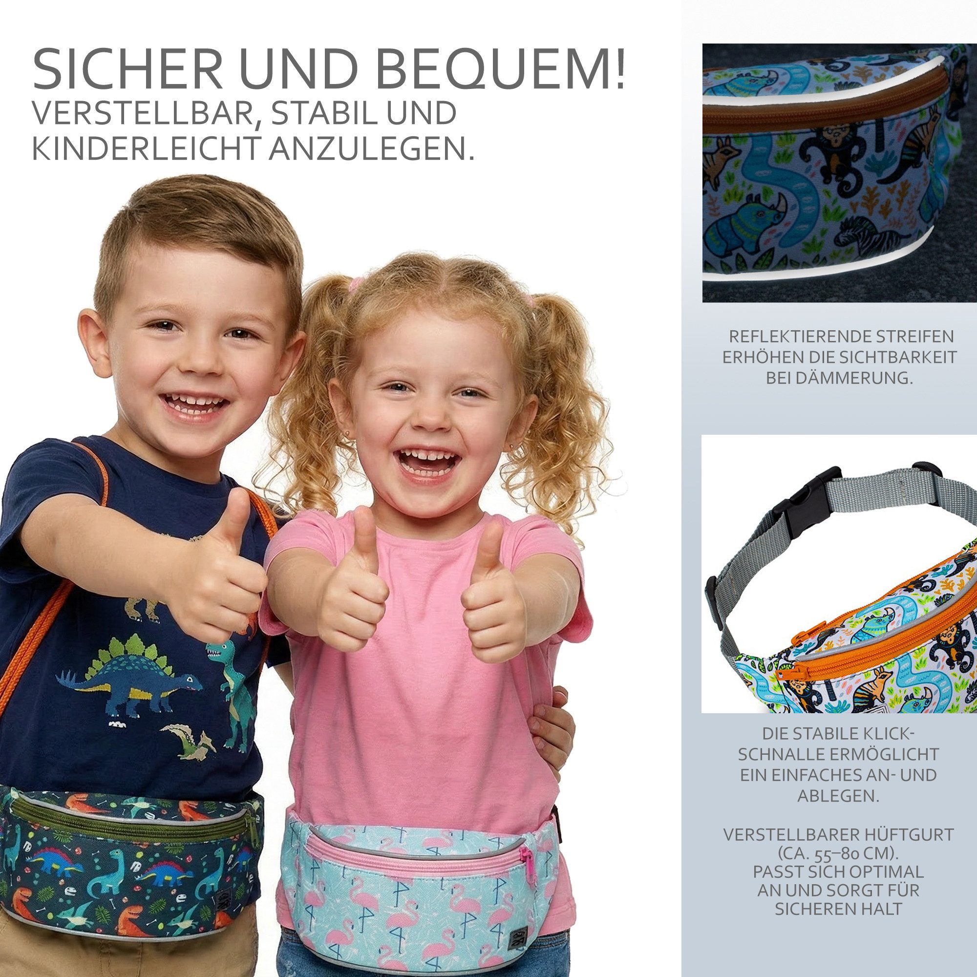 BambiniWelt by Rafael K. Gürteltasche Bauchtasche Kinder 4-8 Jahre Hüfttasche verstellbar robust abwaschbar