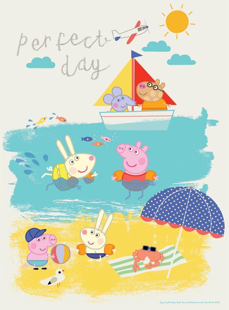 Peppa Pig Puzzle Kinderpuzzle Wutz Pig Strand Party 24 Teile für Kinder ab 3 Jahre, 24 Puzzleteile