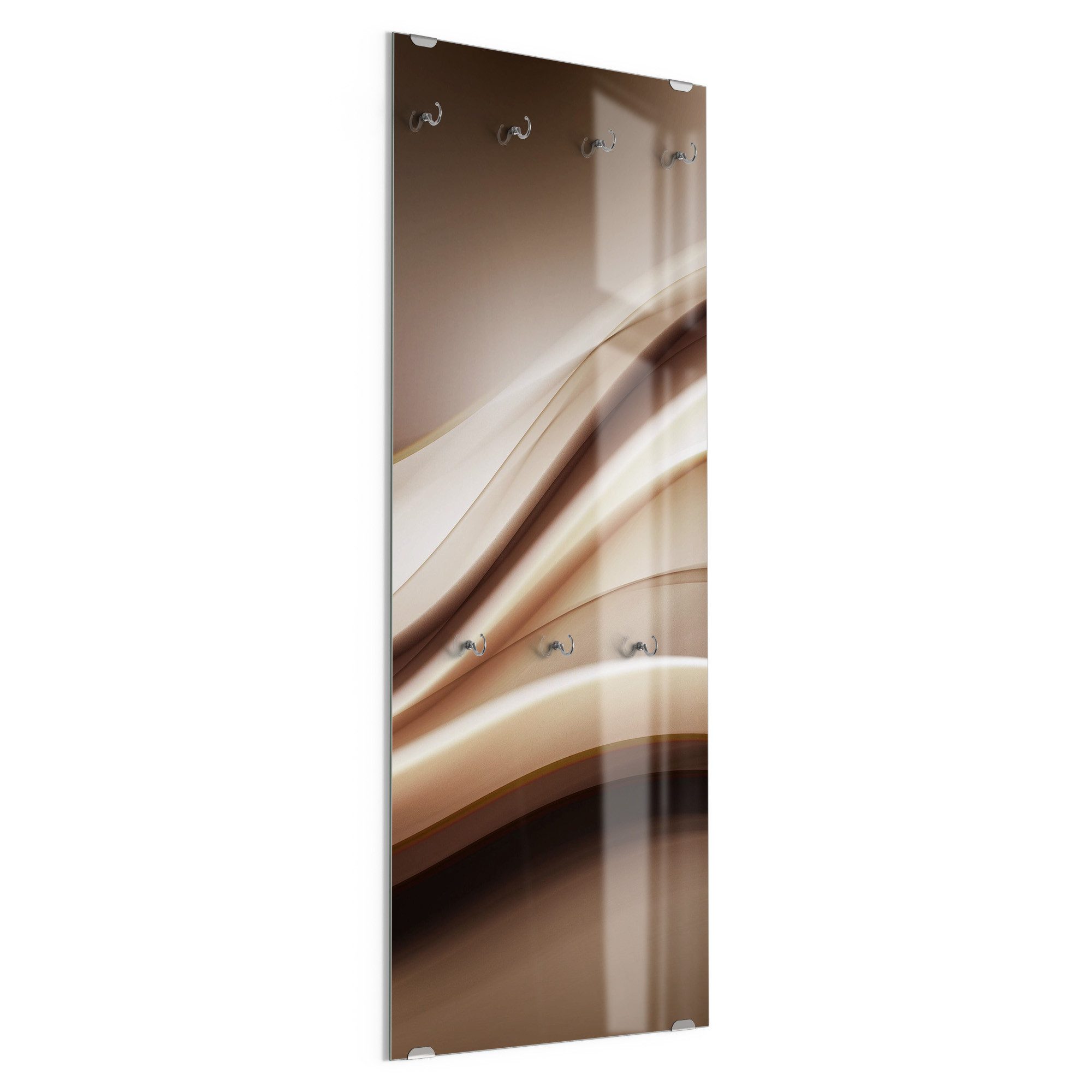 DEQORI Kleiderhaken 'Edelmetallschwingung', Glas Garderobe hängend Flur Jackenhalter modern Wandgarderobe Haken