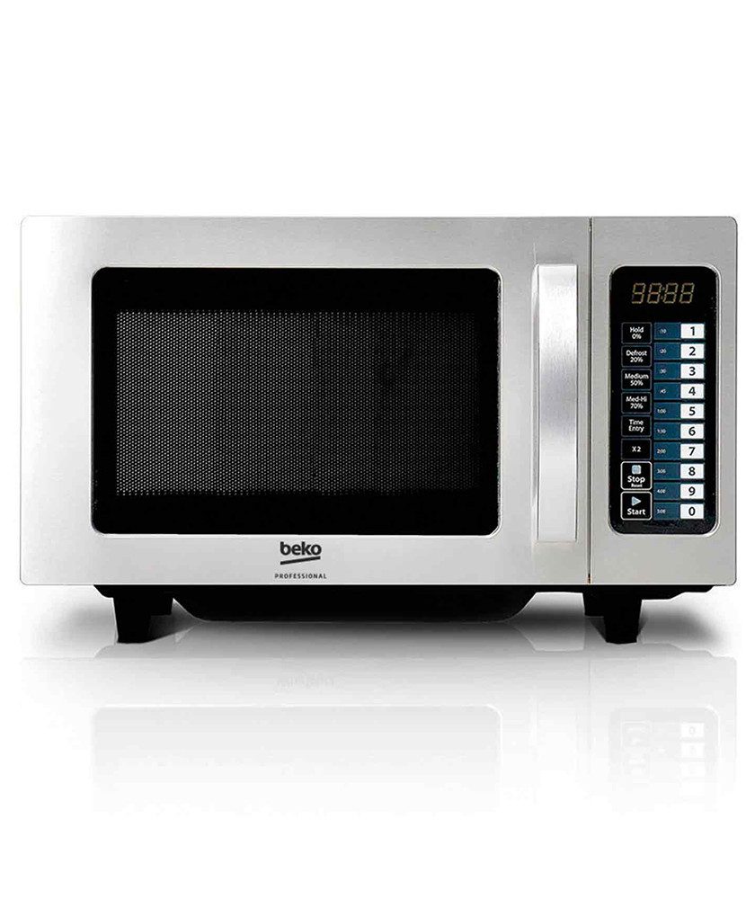 BEKO Mikrowelle PRO 25IXBP, Heißluft, 25 l, Gehäuse & Garraum aus Edelstahl, LED-Display, 10 Zifferntasten