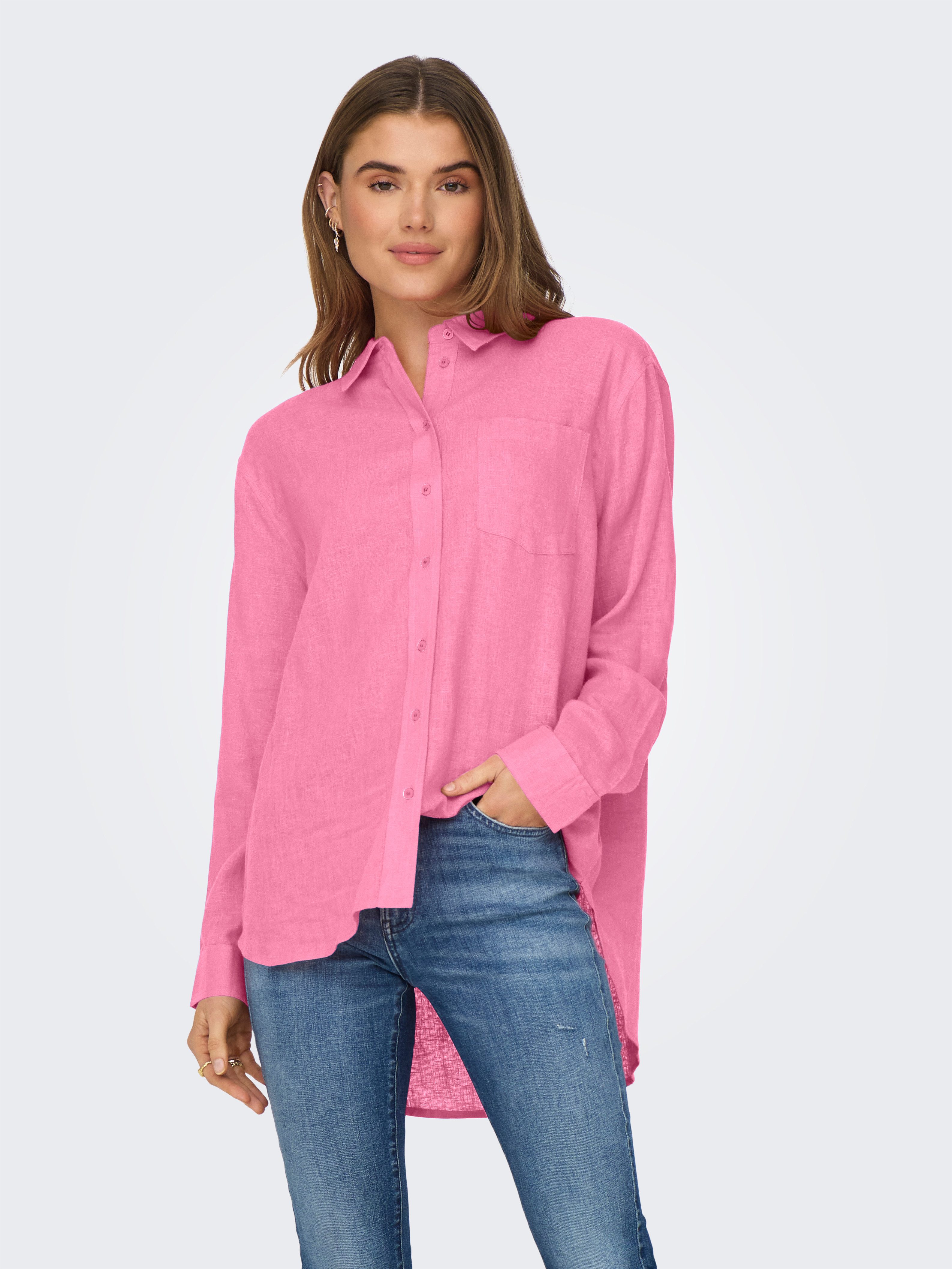 ONLY Longbluse ONLTOKYO L/S LINEN BLEND SHIRT mit Leinen günstig online kaufen