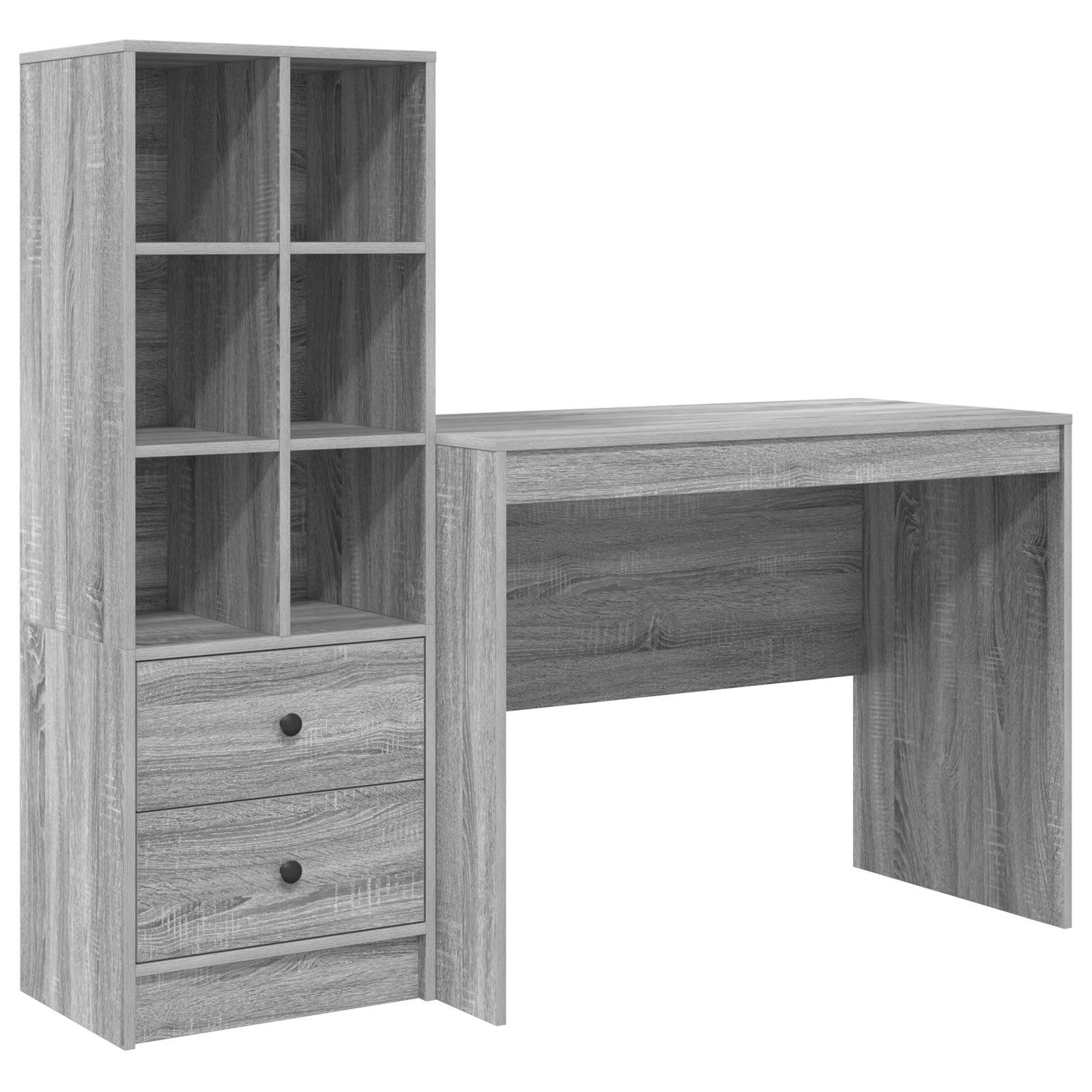 vidaXL Sideboard Schreibtisch mit Stauraum Grau günstig online kaufen