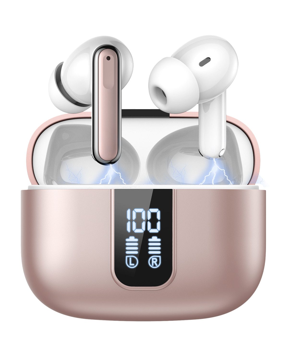 VSIUO In Ear Kopfhörer Bluetooth 5.3 Kabellos, Active Noise Cancelling(ANC) Bluetooth-Kopfhörer (Freisprechfunktion, Transparenzmodus, Siri, Voice Assistant, Rauschunterdrückung, Bluetooth, Rauschunterdrückung, Wasserdicht Ohrhörer, True Wireless Earbuds)