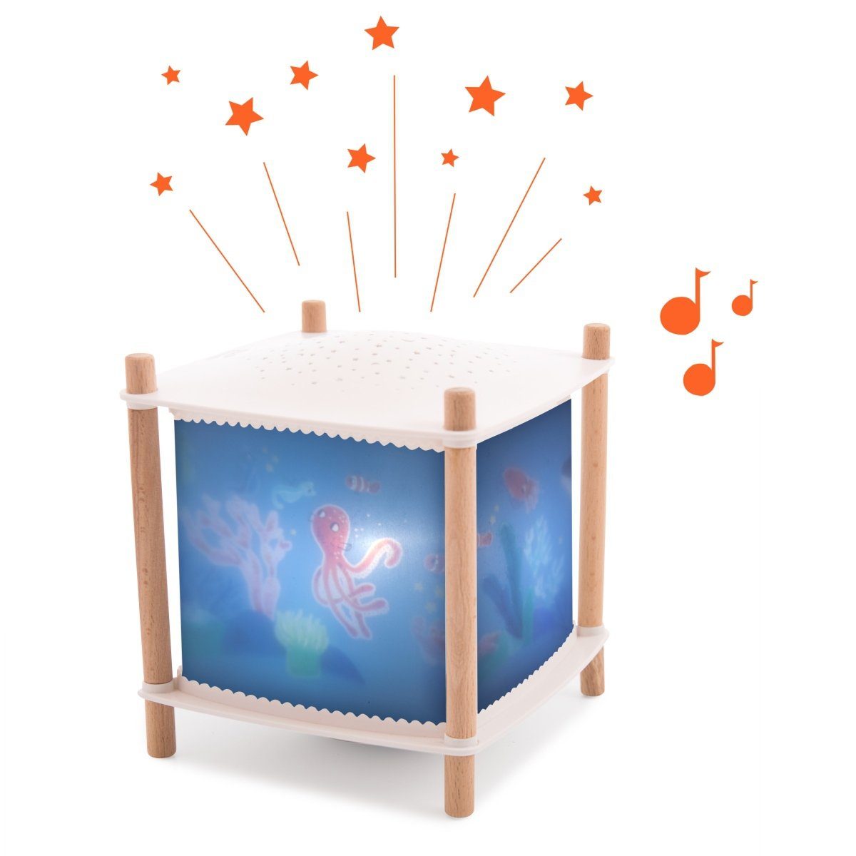 Moulin Roty Nachtlicht Magische Lampe Paulie Sternenhimmel 3 Schlaflieder Bluethoot USB Kabel