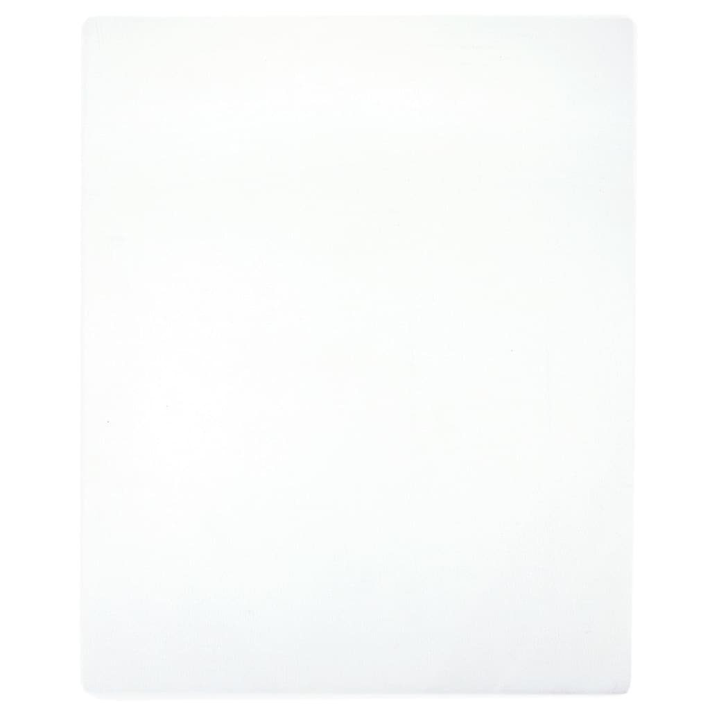 Tagesdecke Spannbettlaken vidaXL 140x200 Baumwolle, cm Weiß Jersey