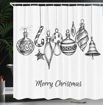 Abakuhaus Duschvorhang Moderner Digitaldruck mit 12 Haken auf Stoff Wasser Resistent Breite 175 cm, Höhe 180 cm, Weihnachten Flüchtiges Ornament