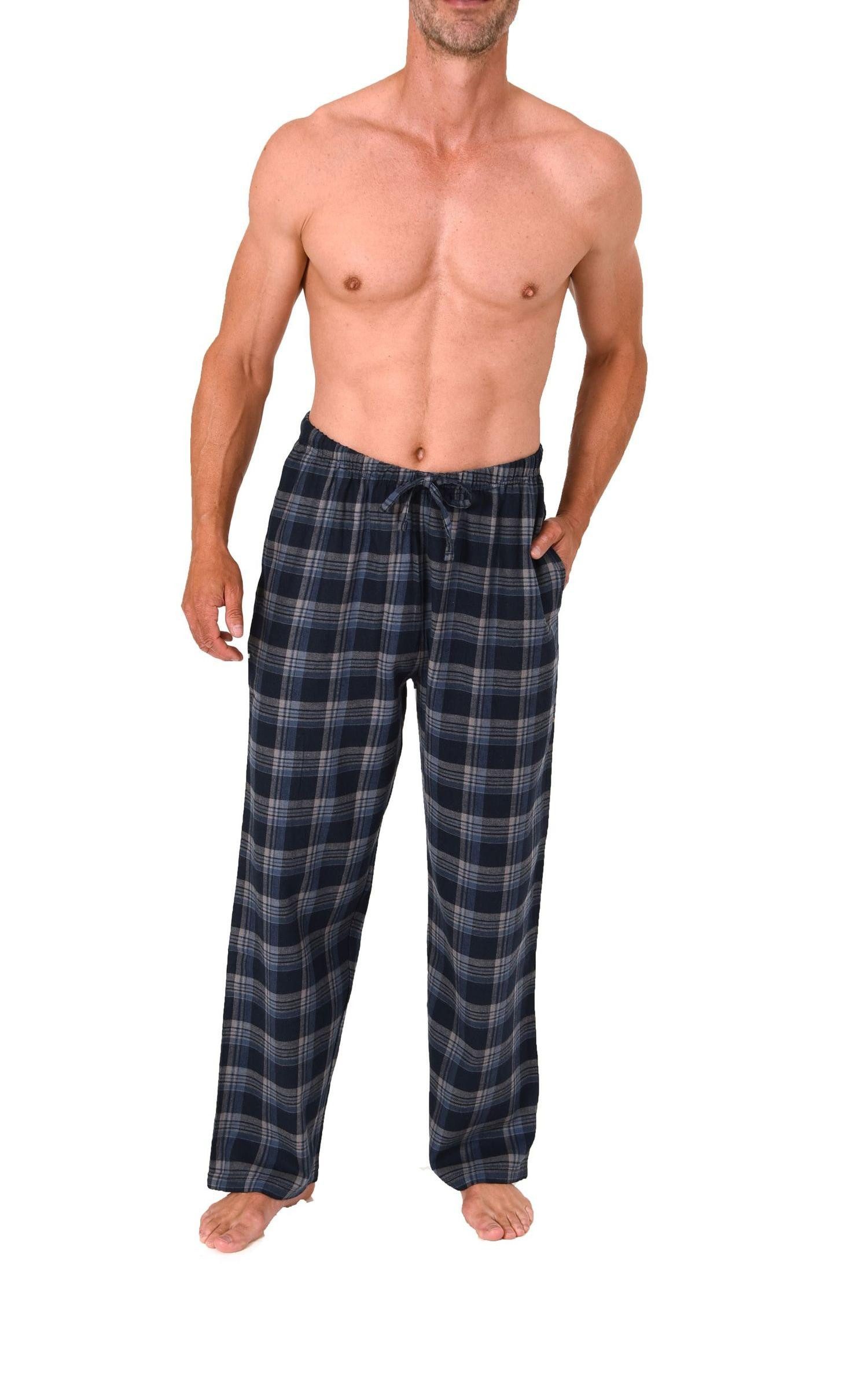 Pyjama Normann Herren Flanell Schlafanzug Pyjama Hose in Karo Optik