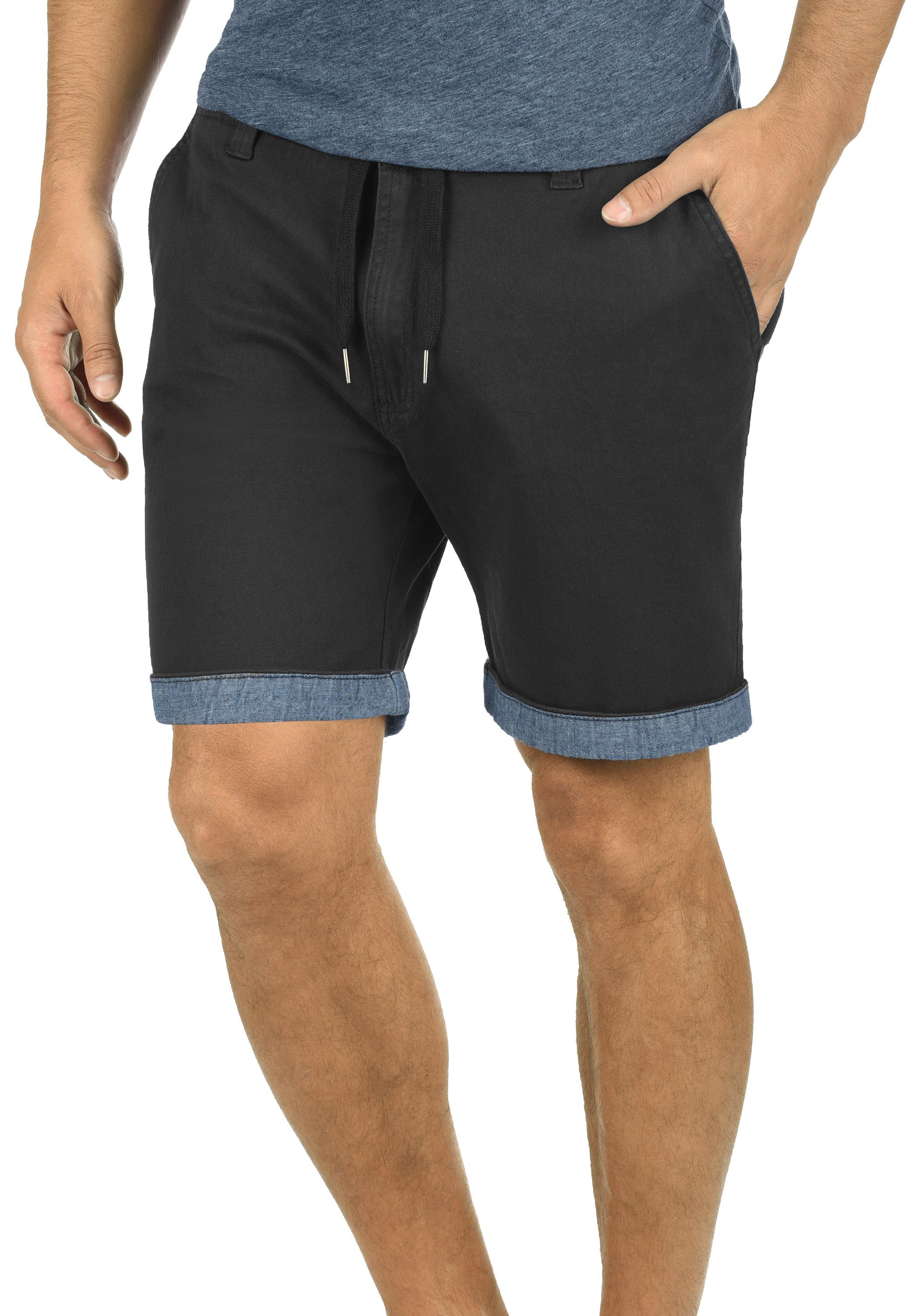!Solid Chinoshorts SDLagoa kurze Hose mit umgeschlagbaren Hosenbeinen in Kontrastfarbe Black (9000)