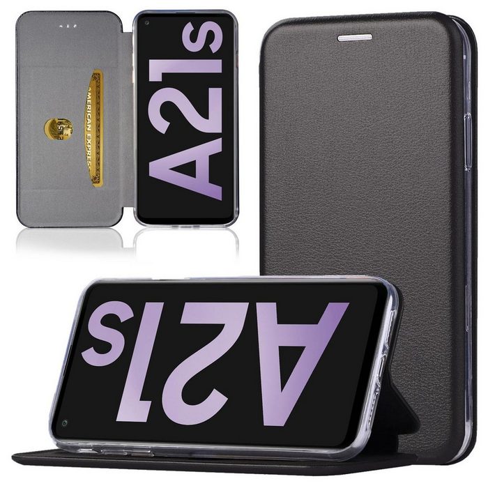 Numerva Handyhülle Handy Tasche Book Case für Samsung Galaxy A21s Klapphülle Flip Cover Hardcover Schutz Hülle Etui