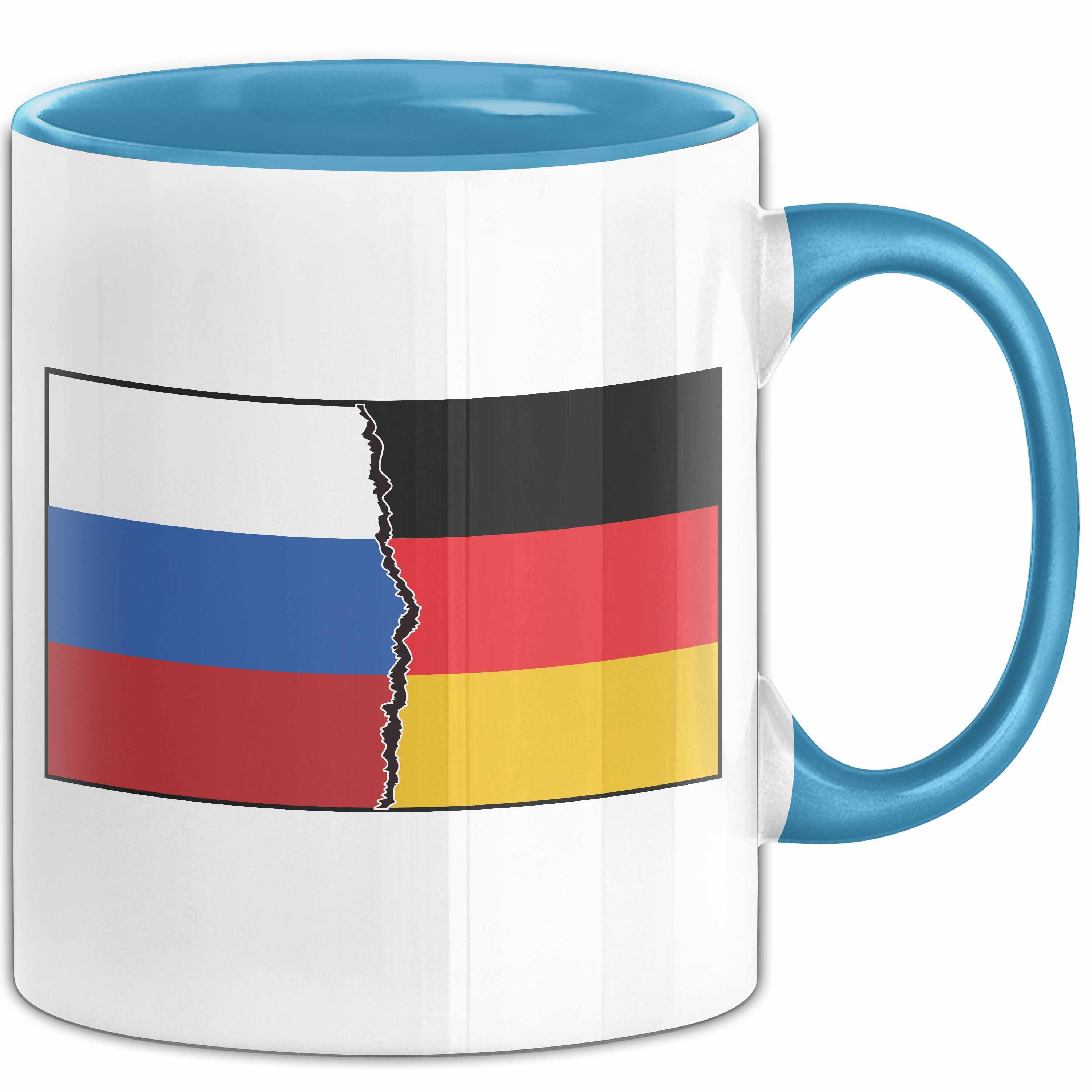 Trendation Tasse Russe Tasse Geschenk Russland Deutschland Flagge Geschenkidee, Keramik