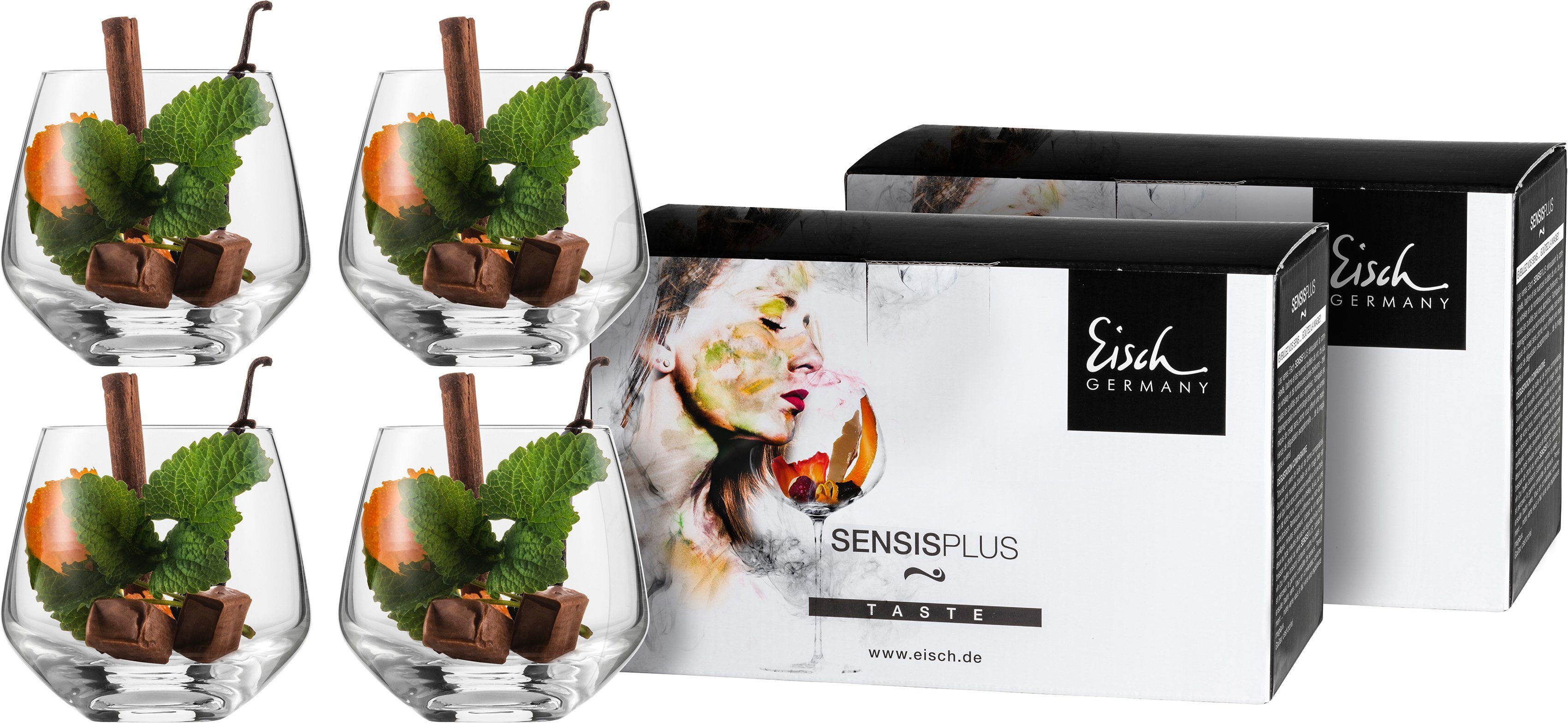 Eisch Germany Whiskyglas Sky SensisPlus, 4-tlg., Kristallglas, bleifrei, 390 ml, 4-teilig