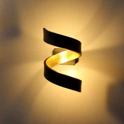 click-licht LED Wandleuchte LED Wandleuchte Helix in Schwarz und Gold 6W 360lm 170mm, keine Angabe, Leuchtmittel enthalten: Ja, fest verbaut, LED, warmweiss, Wandleuchte, Wandlampe, Wandlicht