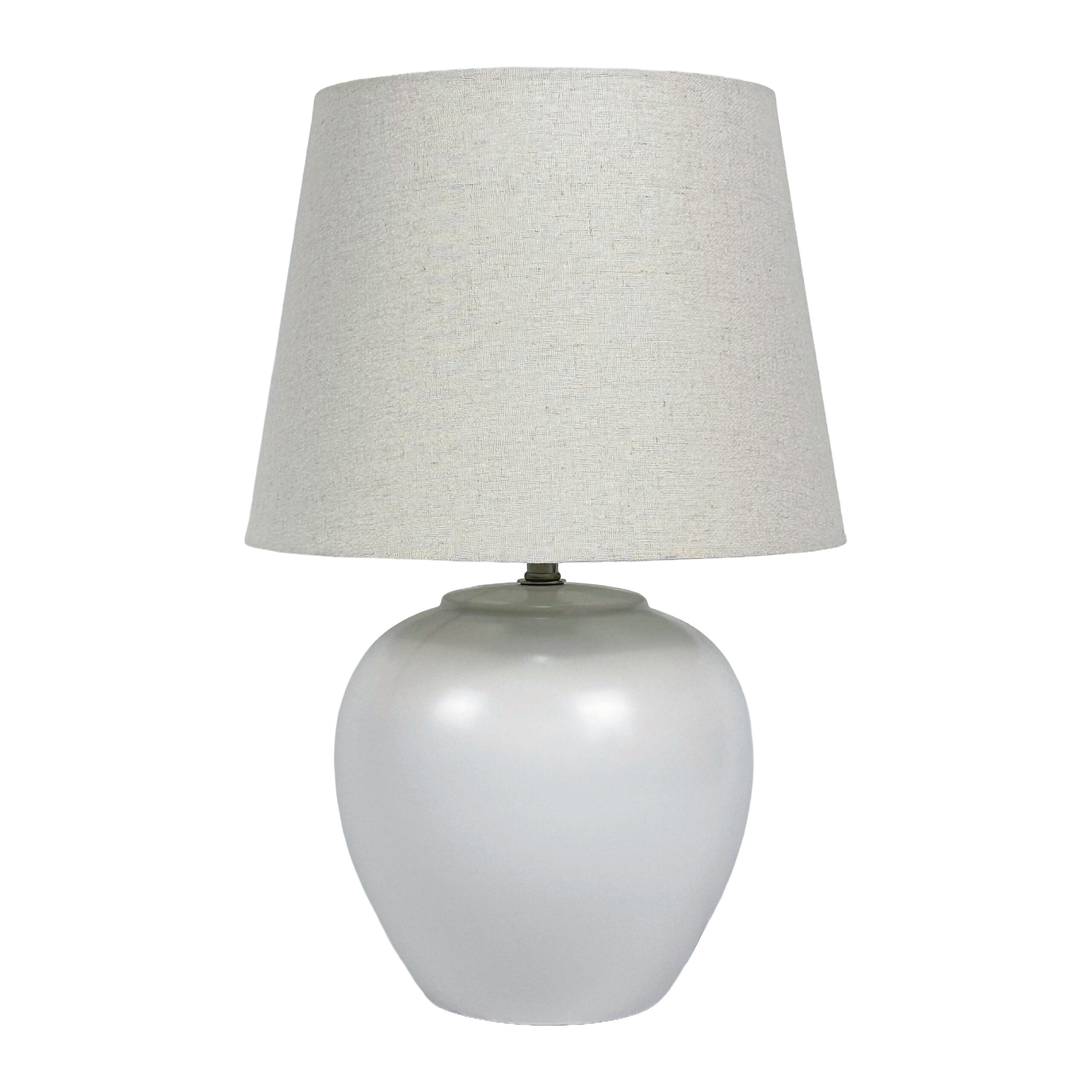 relaxdays Nachttischlampe Tischlampe Stoff & Keramikfuß günstig online kaufen