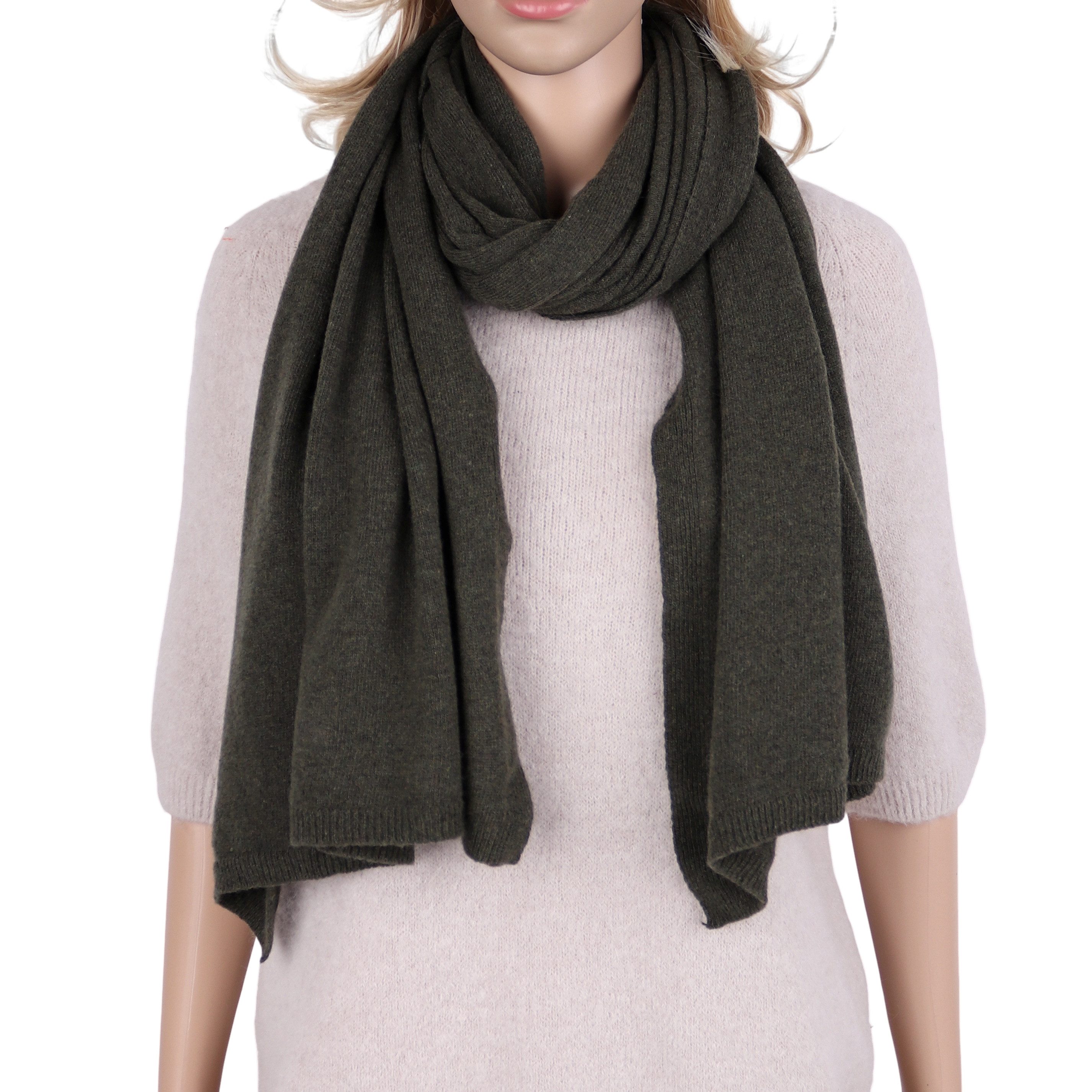 MIRROSI Kaschmirschal Damen Strickschal, Made in Italy 5% Kaschmir, Damen Langes Halstuch ideal für Herbst und Winter ca. 200x60cm