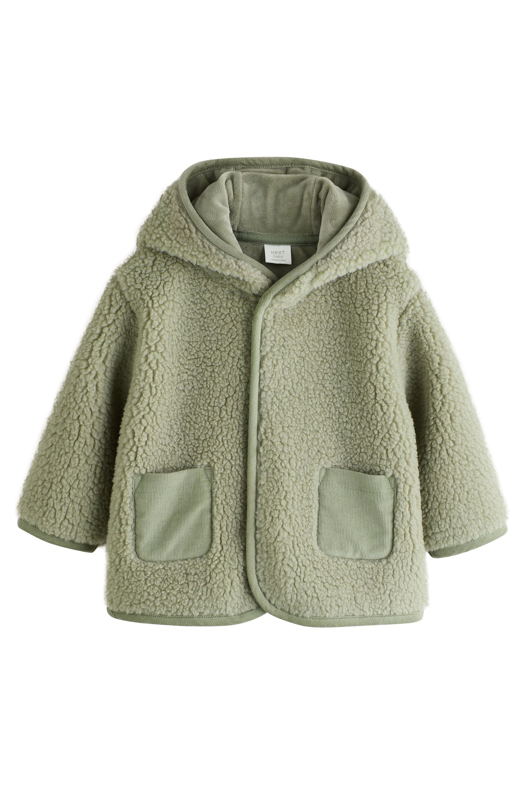 Next Strickjacke Baby Teddyfell-Kapuzenjacke (1-tlg)