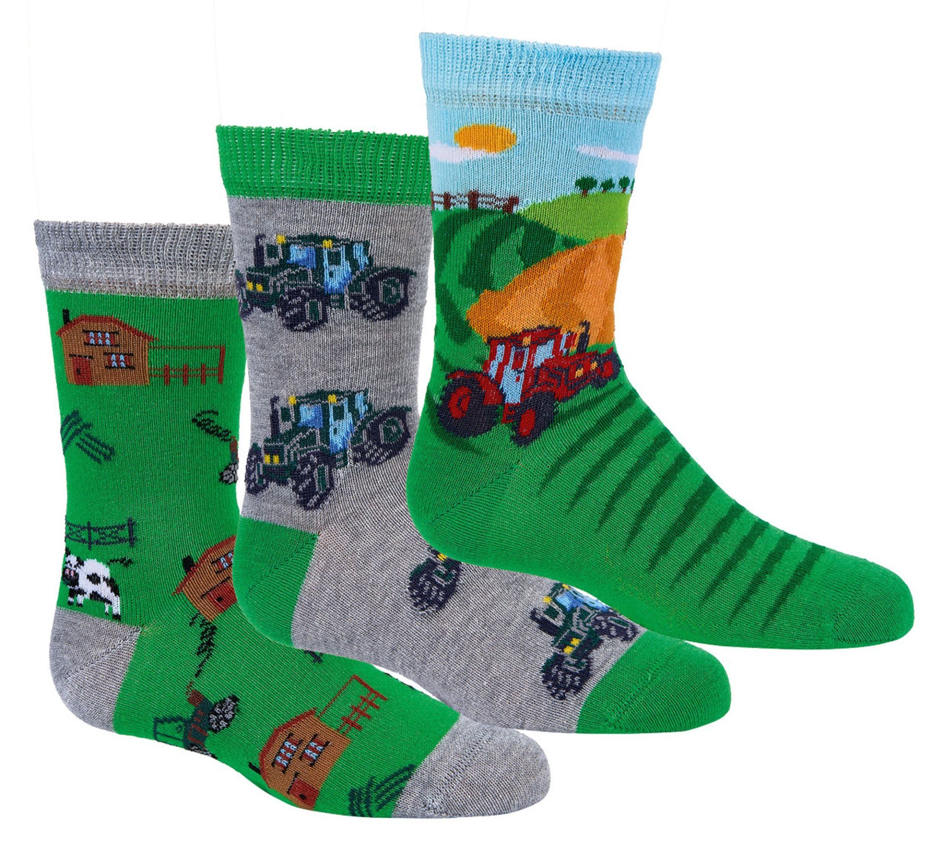 TippTexx 24 Socken 6 Paar bunte Kindersocken, sanfte Baumwolle, für Mädchen & Jungen (6 Paar) handgekettelte, weiche Naht