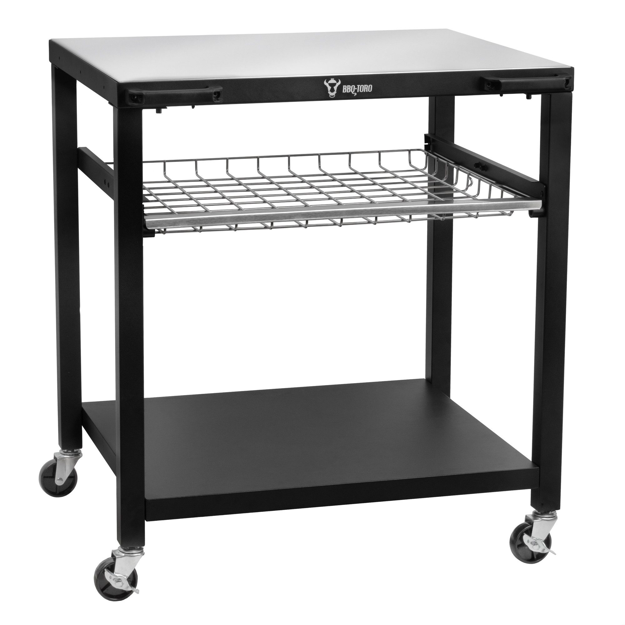 BBQ-Toro Servierwagen Grillwagen 80 x 65,5 x 86,5 cm, Schwarz, Edelstahl Ar günstig online kaufen