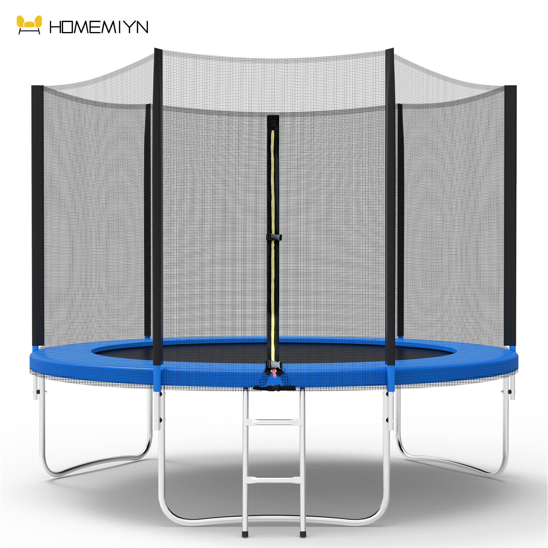HomeMiYN Gartentrampolin Garten Trampolin mit Sicherheitsnetz – Outdoor Kinder Trampolin, Schutzrand schwarz,mit sicherheisnetz