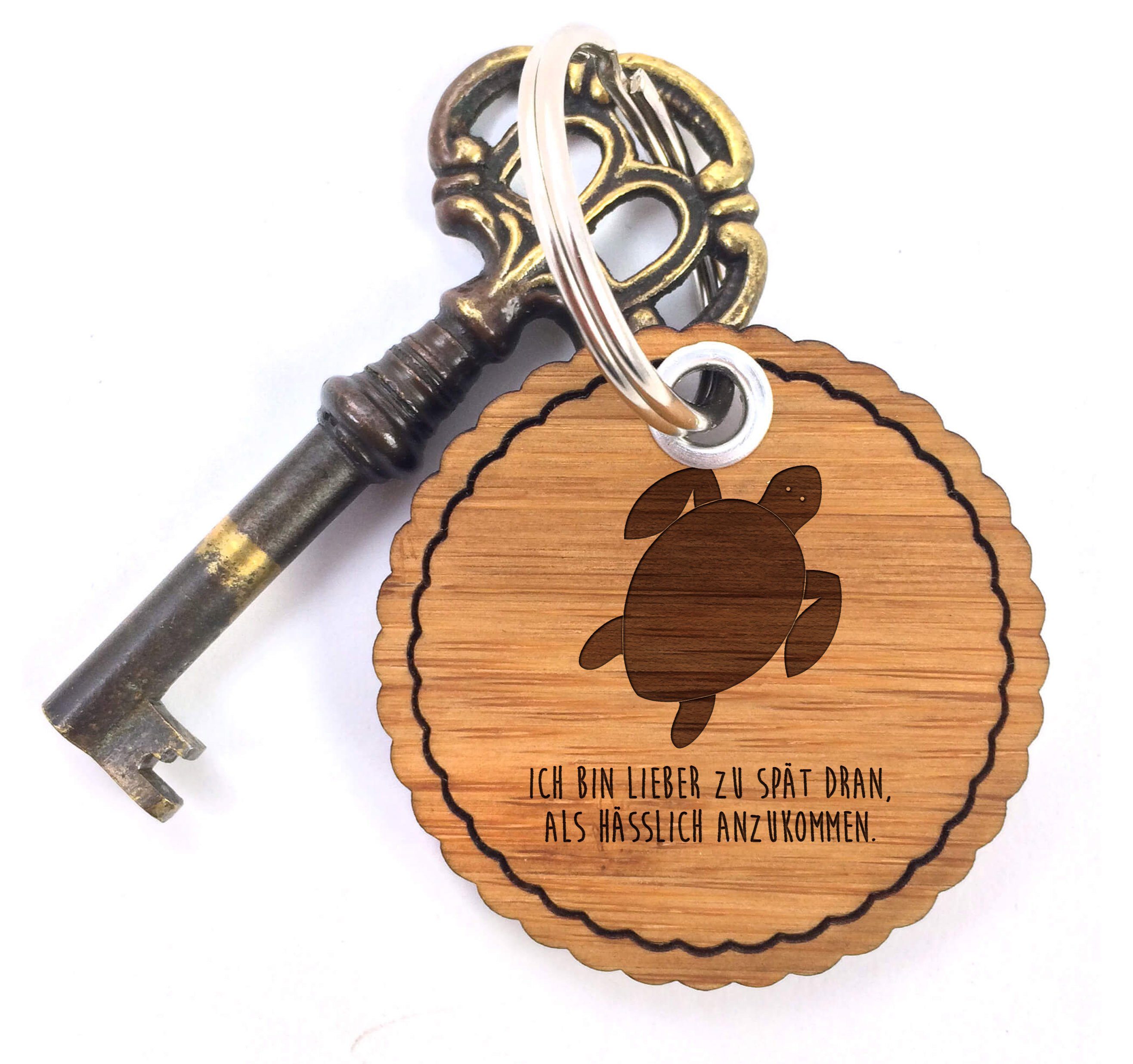 Mr. & Mrs. Panda Schlüsselanhänger Schildkröte - Geschenk, Schlüsselband, Turtle, Schlüsselanhänger, Anhänger, Taschenanhänger, Glücksbringer, Panzer (1-tlg)