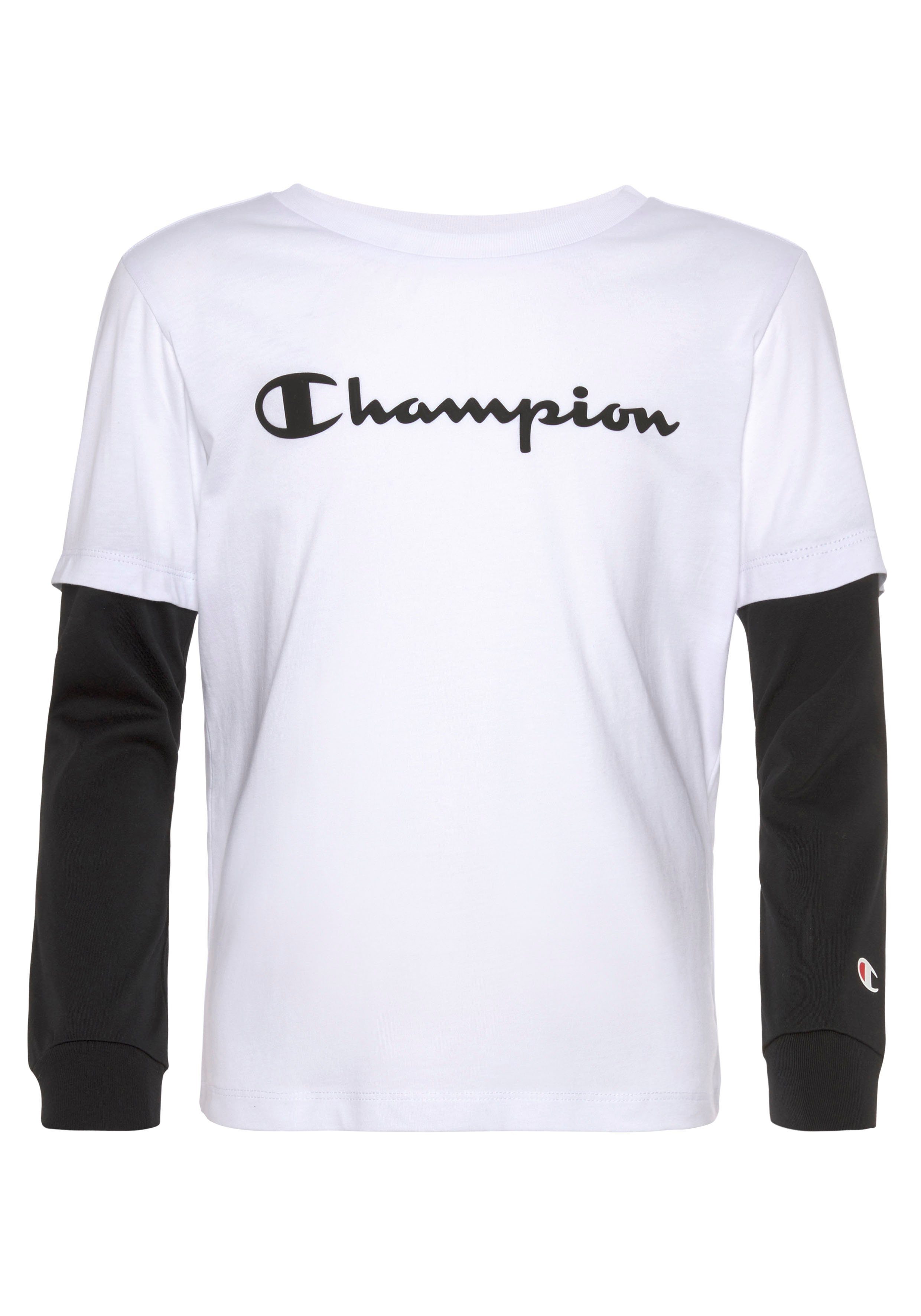 Champion Langarmshirt Long T-Shirt weiß Sleeve