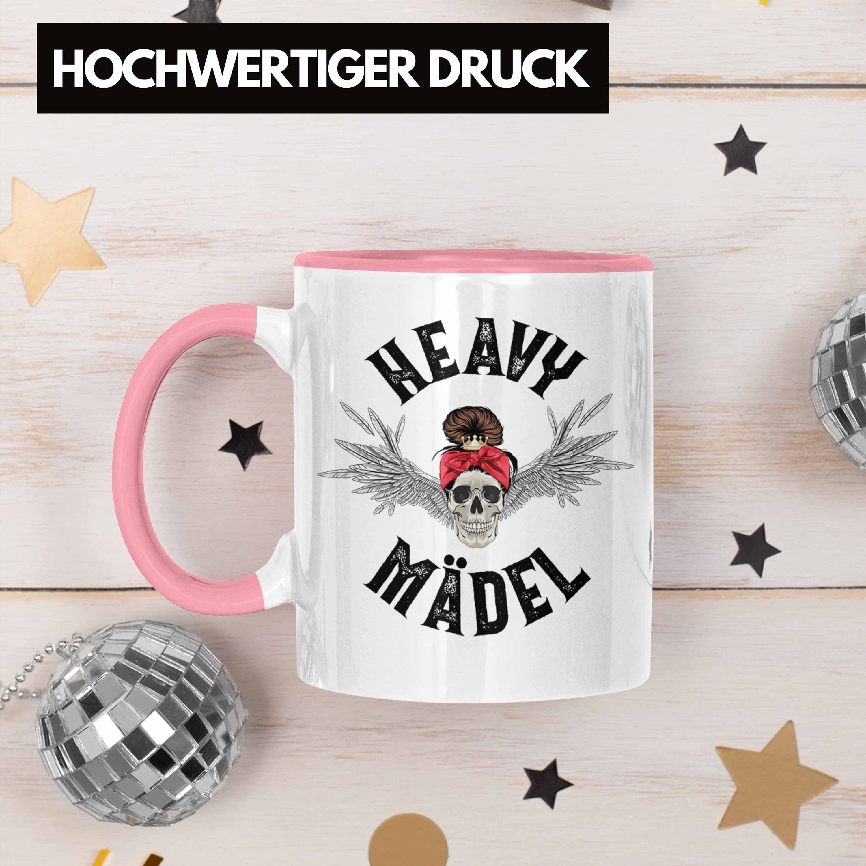 Rocker Becher Mädel Geschenkidee Heavy Rosa Frauen - Death Trendation Biker Tasse Tasse Metal Trendation Geschenk Metalfal Metal