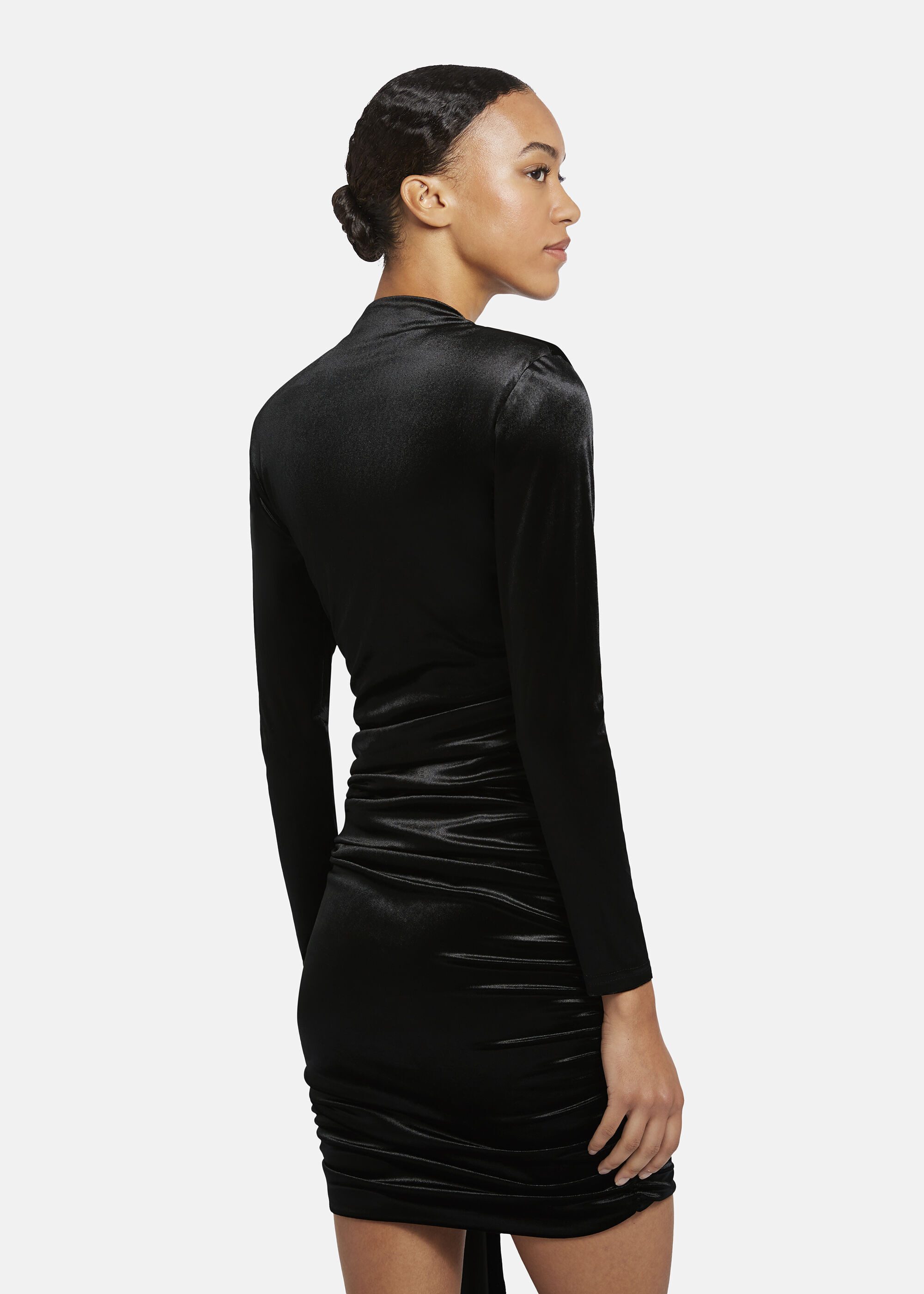 Nicowa A-Linien-Kleid NOSIMA (1-tlg) aus Samt mit Taillenschleppe