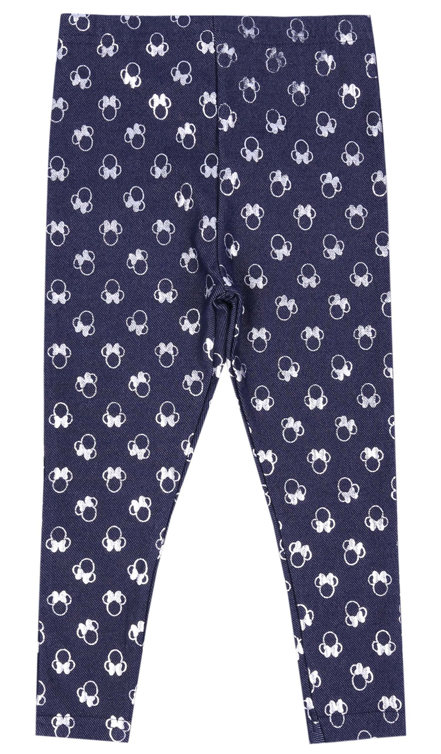 Disney Leggings DISNEY Minnie Maus Leggings dunkelblau/silberfarben, 86 cm
