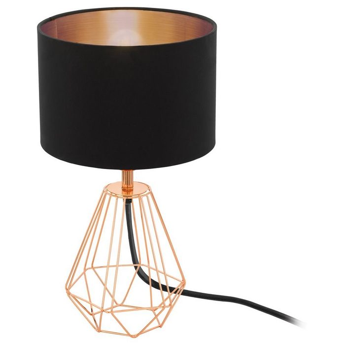 EGLO Tischleuchte Tischleuchte Textilschirm schwarz kupfer keine Angabe Leuchtmittel enthalten: Nein warmweiss Tischleuchte Nachttischlampe Tischlampe