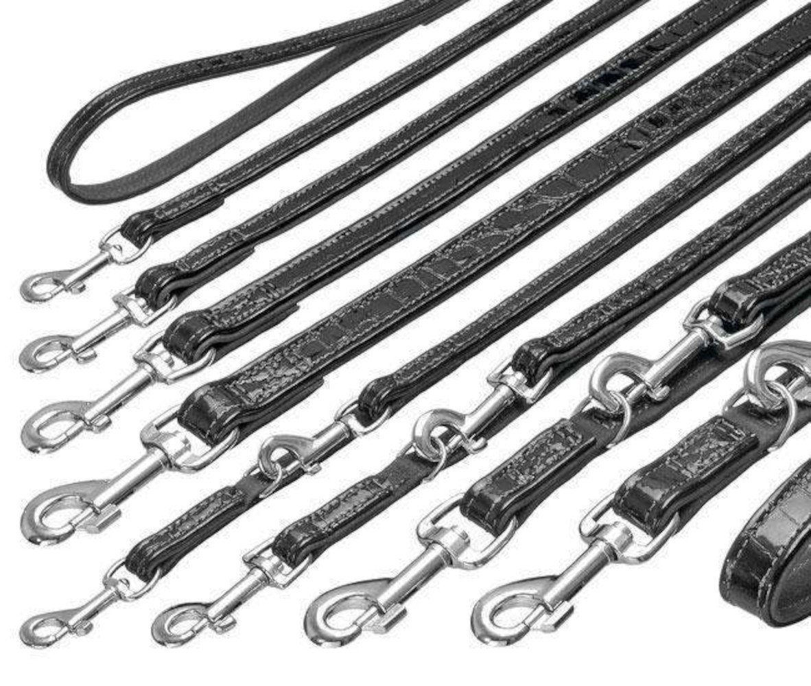 Karlie Hundeleine Karlie BUFFALO KROKO Büffelleder-Leine - Schwarz Breite/Länge: 18 mm