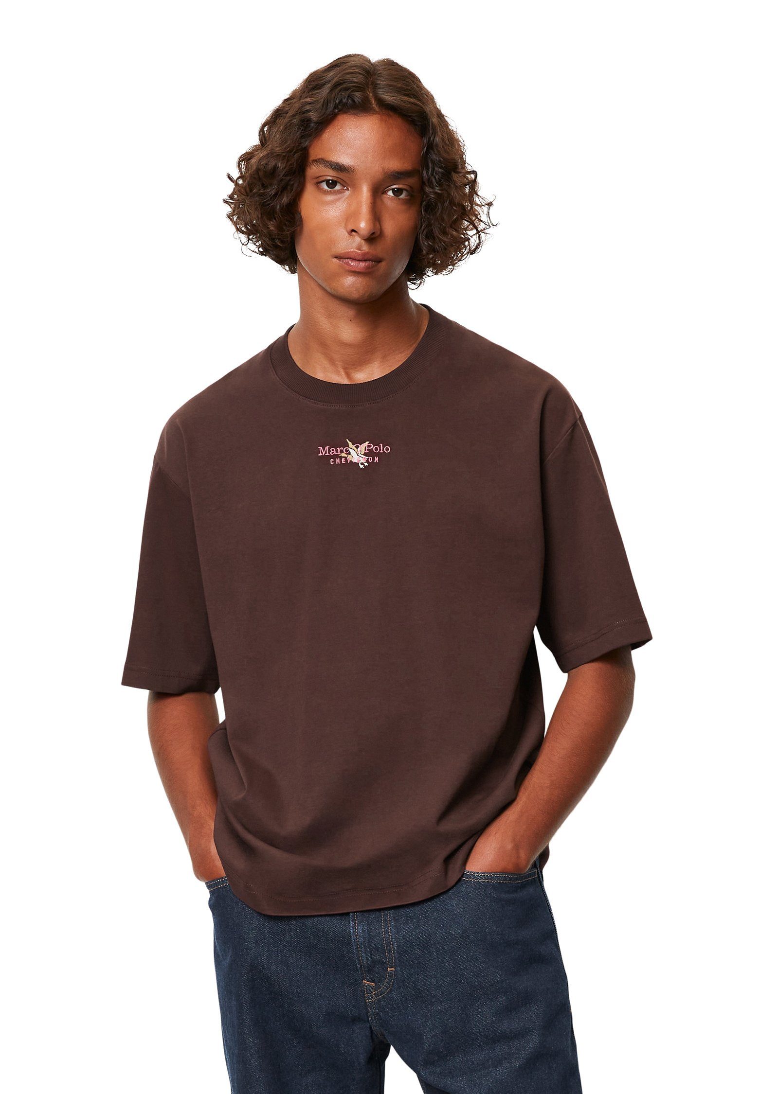 Marc O'Polo T-Shirt aus reiner Bio-Baumwolle lila