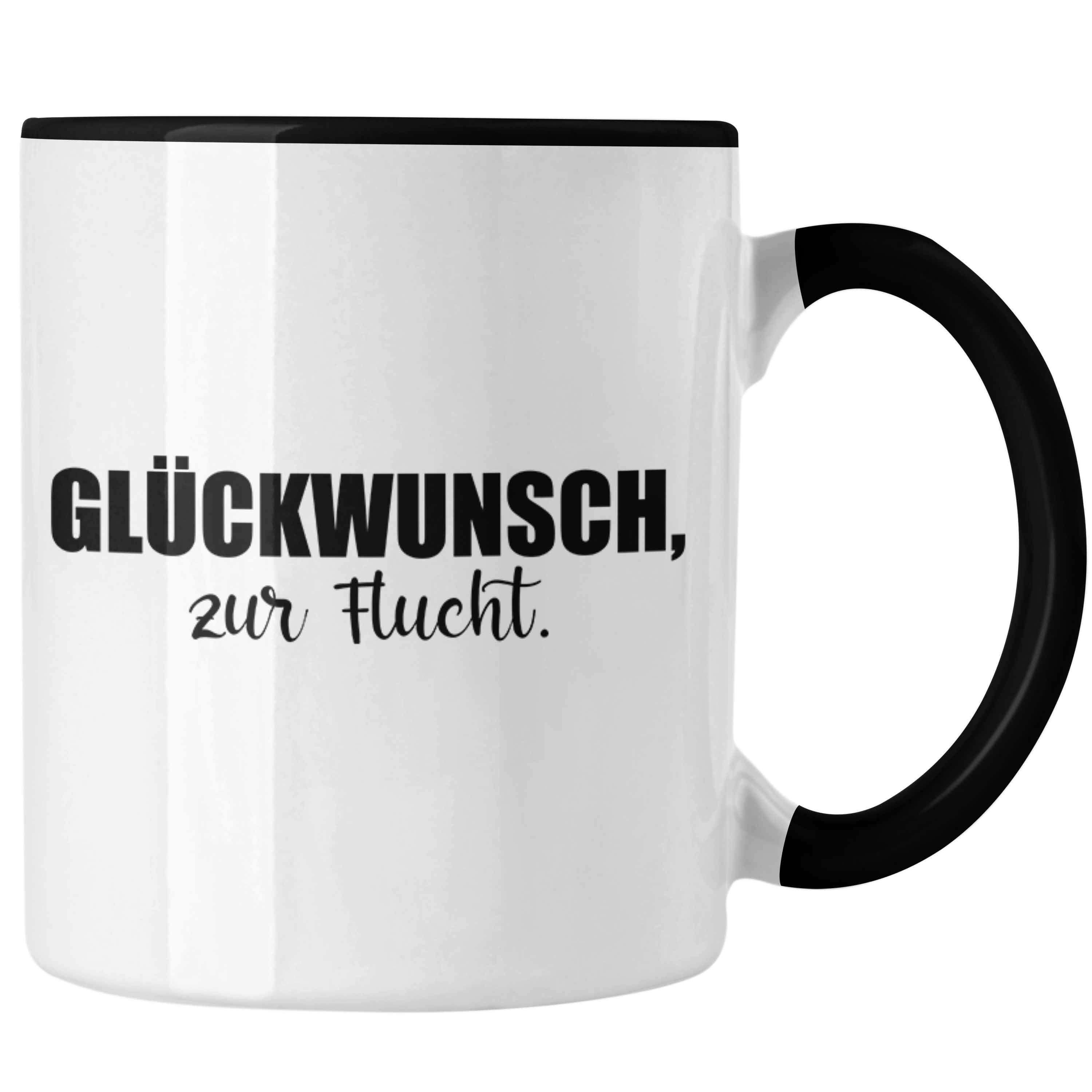 Flucht Abschiedsgeschenk Tasse Trendation Kollege Jobwechsel Zur Geschenk Kollegin Lustig - Schwarz Glückwunsch Sprüche Tasse