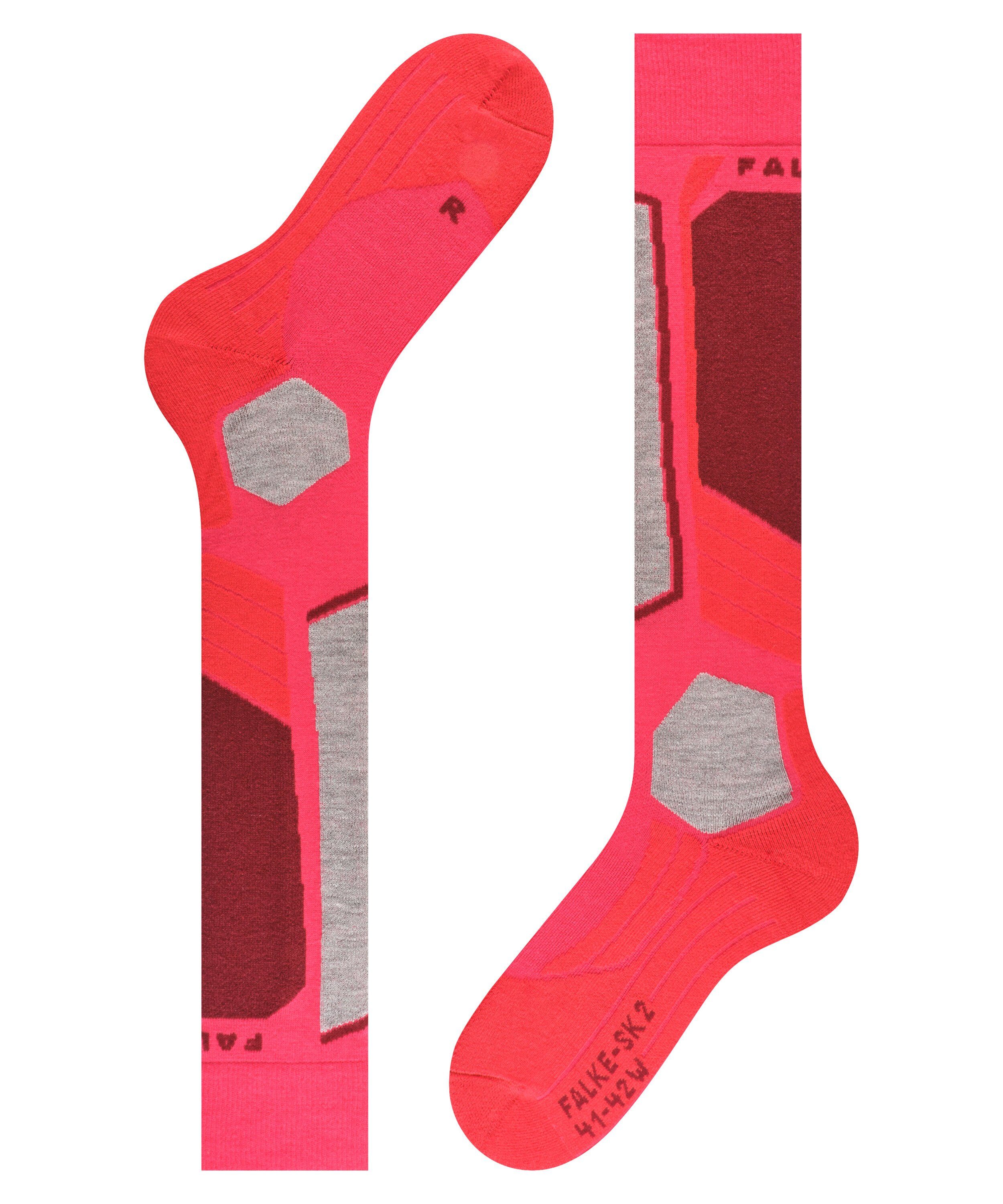 für (8680) mit SK2 rose Skisocken FALKE Polsterung mittelstarker Intermediate (1-Paar) Komfort und Kontrolle