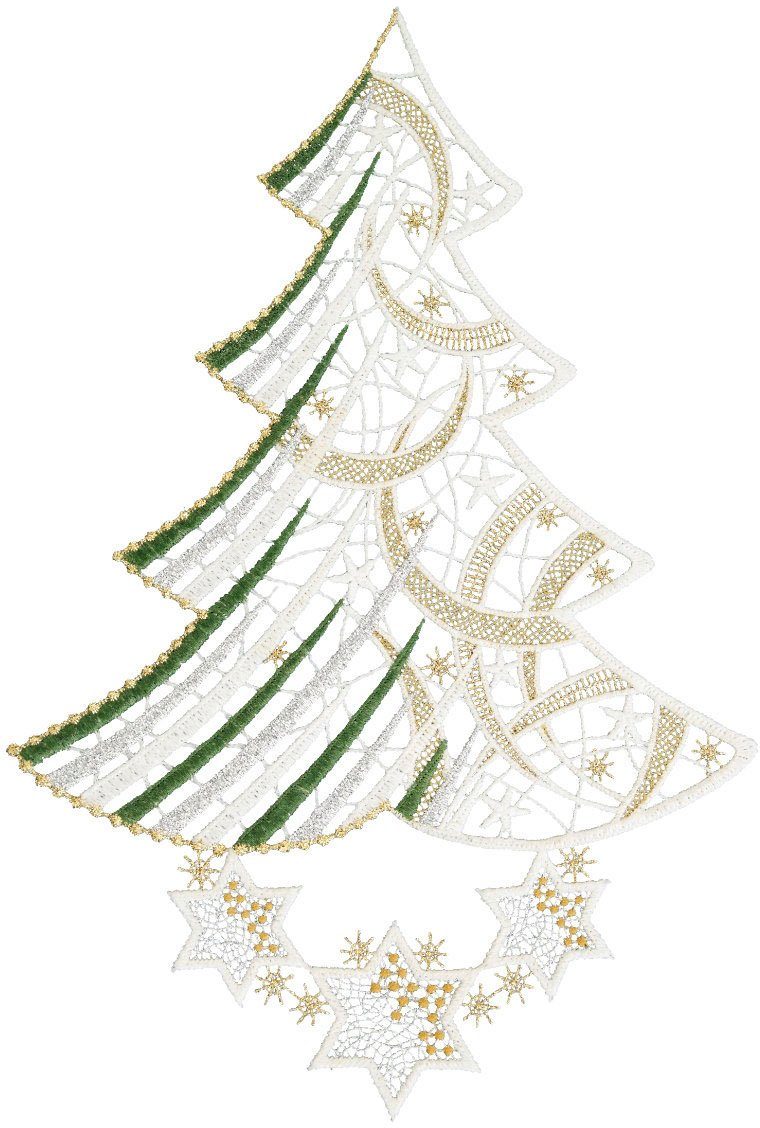 W. Reuter & Sohn - Plauener Spitze® Fensterbild Baum, Made in Germany