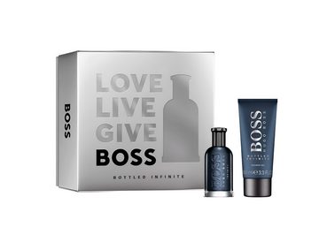 BOSS Duft-Set Hugo BOSS Bottled Parfum 50 ml Infinite Kulturbeutel Geschenkset, 4-tlg., Geschenk Verpackung exklusives Design, Kosmetiktasche, Handtasche