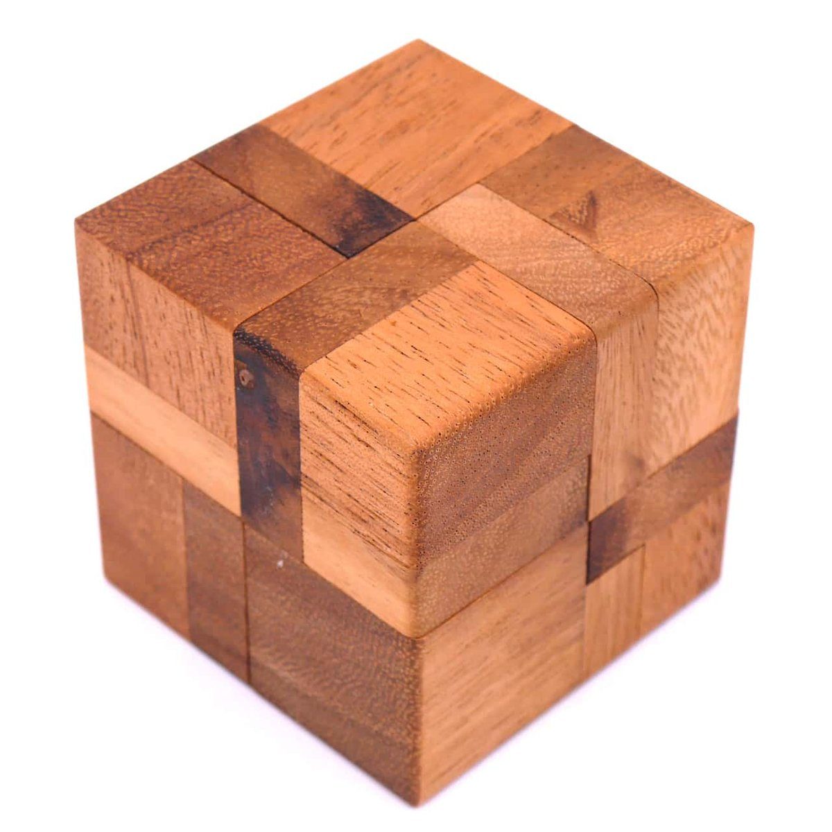3D-Puzzle 6 das ROMBOL Entwirre pieces - cube Spiel, mit Knobelspiel Holzspiel Denkspiele Teilen, 6