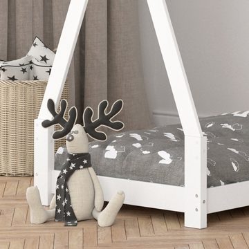VitaliSpa® Kinderbett Kinderhausbett Umbau 90x200cm TIPI Weiß Matratze