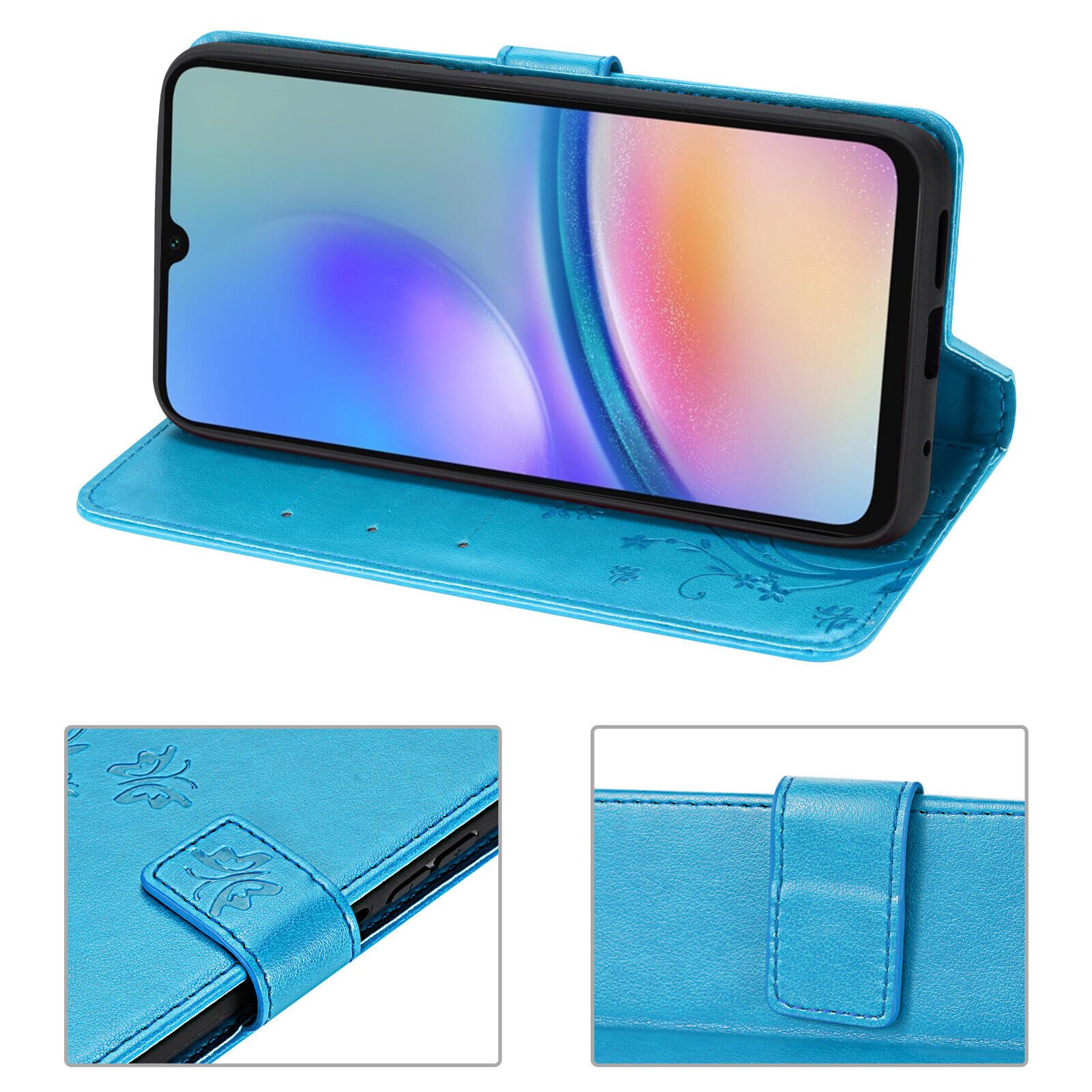 betterfon Handyhülle Handytasche für Samsung Galaxy A05s Klapphülle, Bookstyle-Hülle: Magnetverschluss 3 Kartenfächer & Standfunktion – Bild 4 von 5