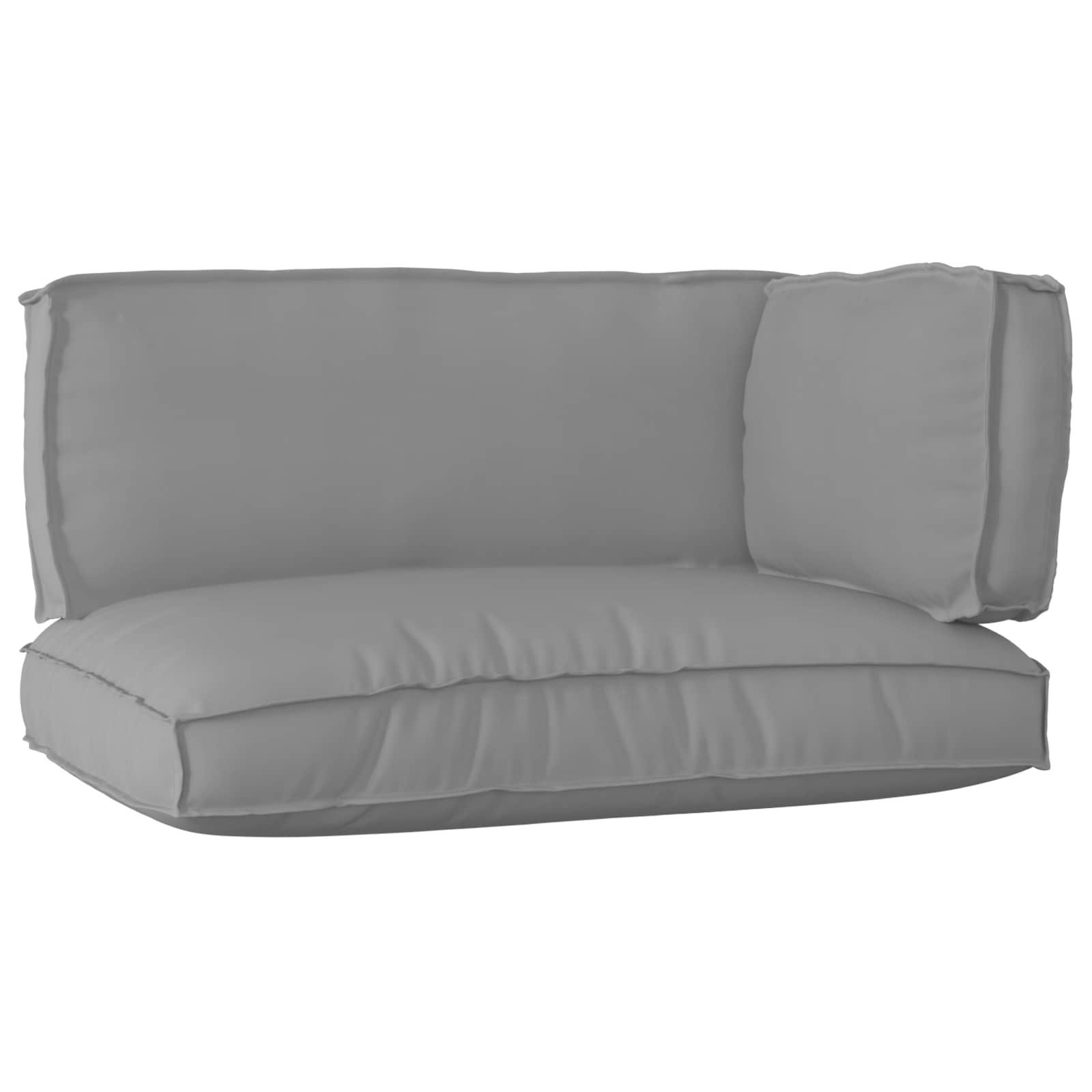 vidaXL Sitzauflage Palettenkissenset 3 pcs Grau Oxford-Stoff, (3 St)