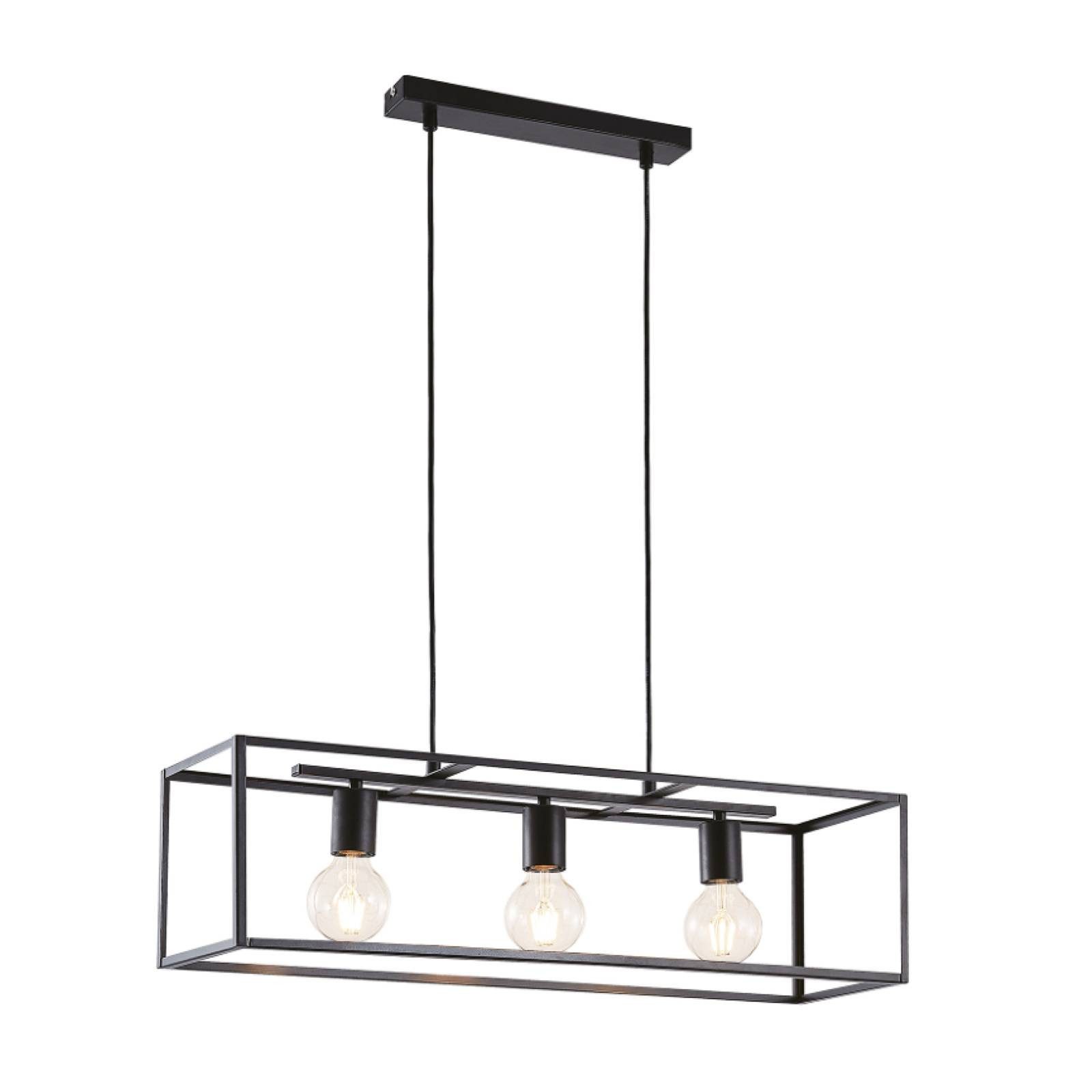 Lindby Hängeleuchte Emily, Metall, Schwarz IP20, 3 x 60 W