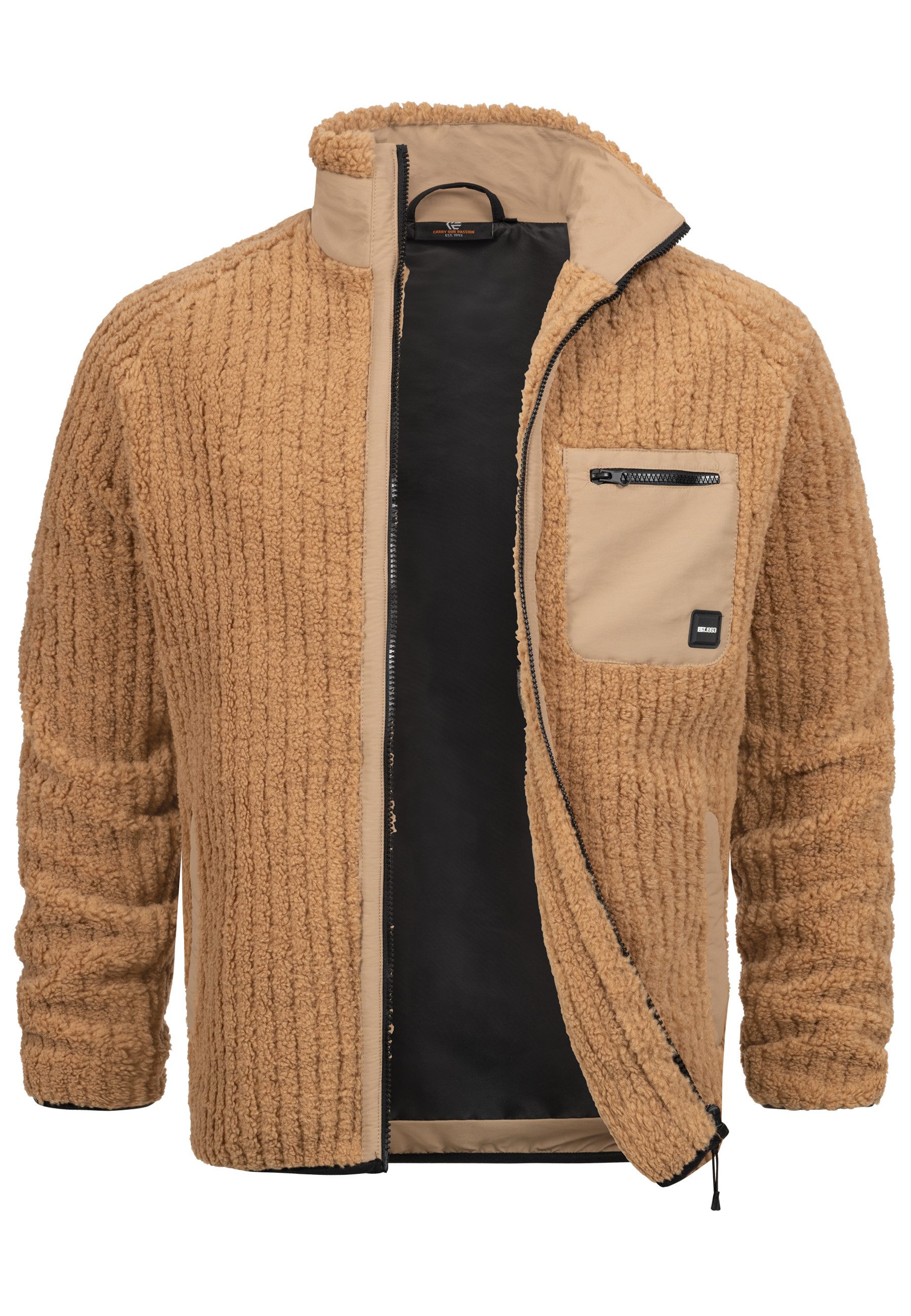 Indicode Fleecejacke INScotts innovatives Strickfleece-Design günstig online kaufen